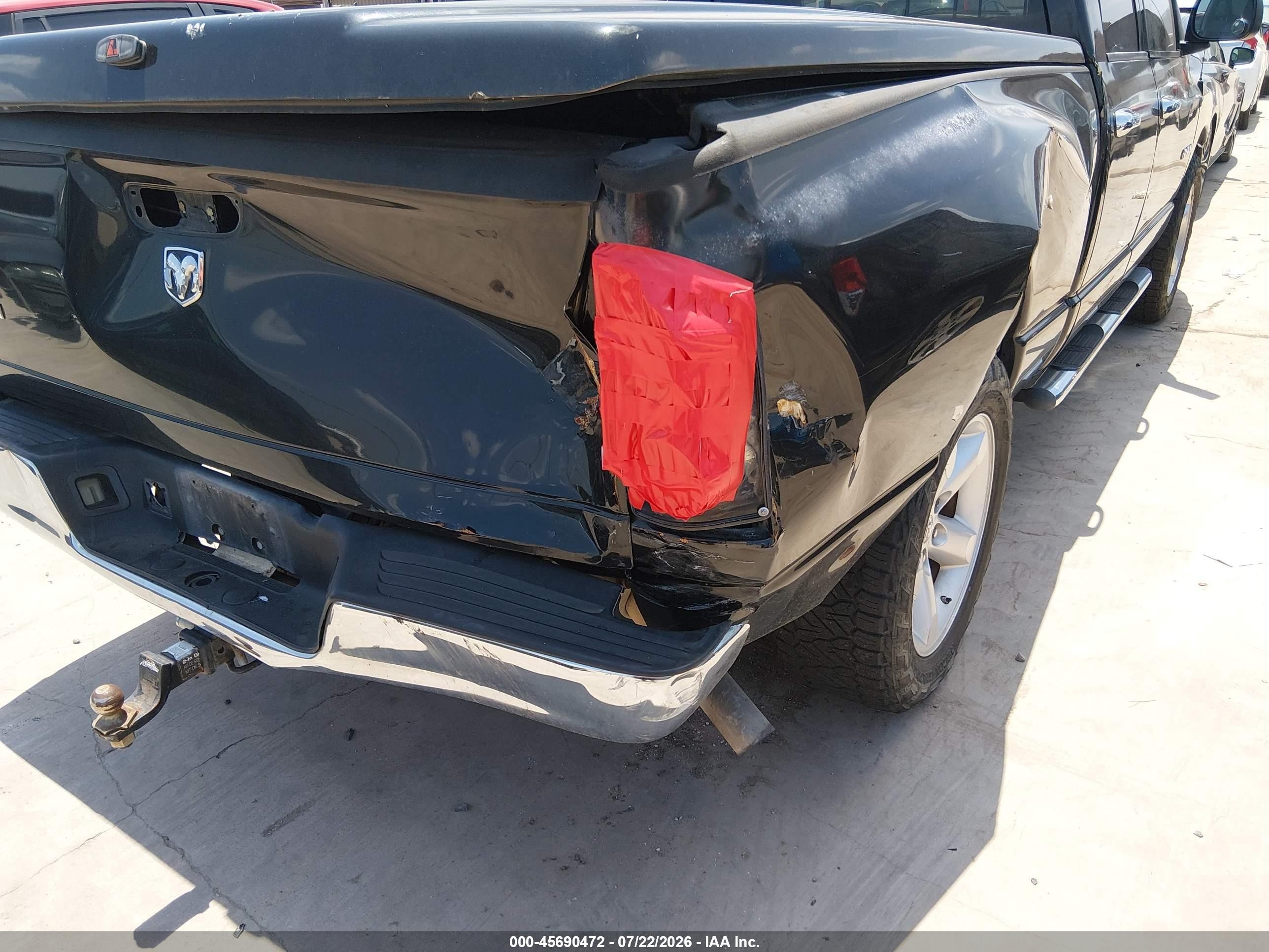 2008 Dodge Ram 1500 Slt Black vin: 1D7HA18N68S508873