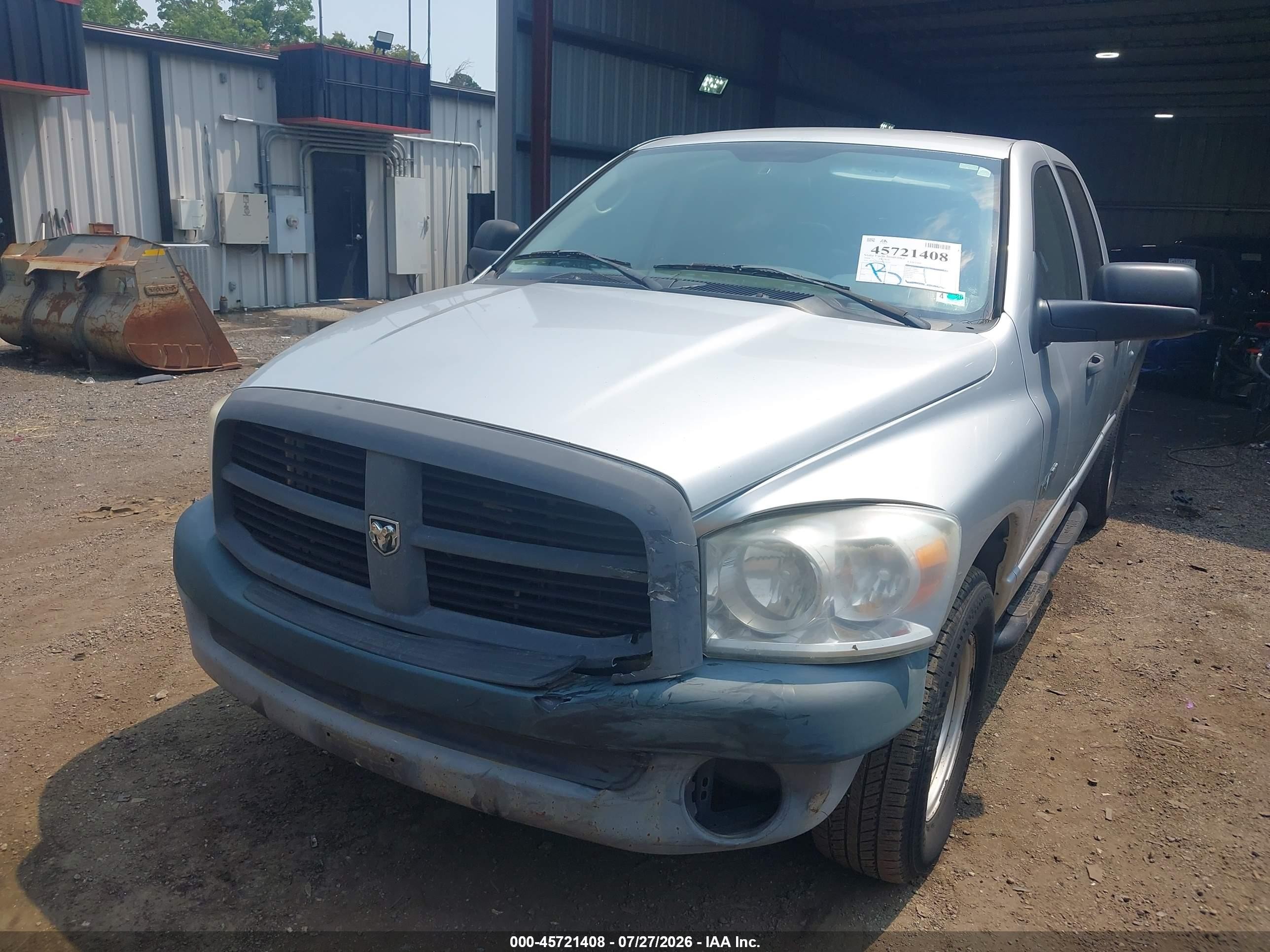 2008 Dodge Ram 1500 St/sxt Gray vin: 1D7HA18N68S604230
