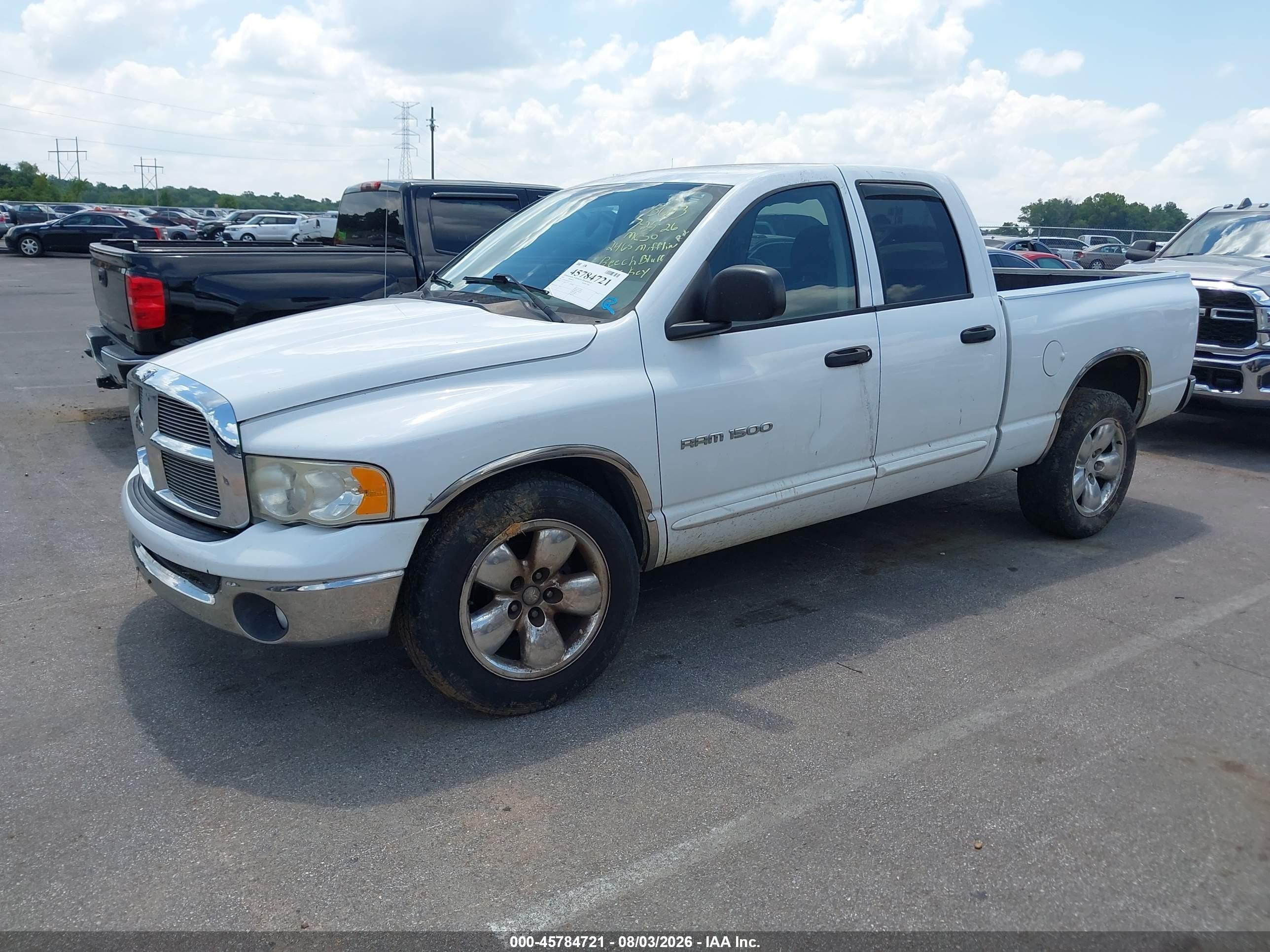 2003 Dodge Ram 1500 Slt/laramie/st White vin: 1D7HA18N73S371435