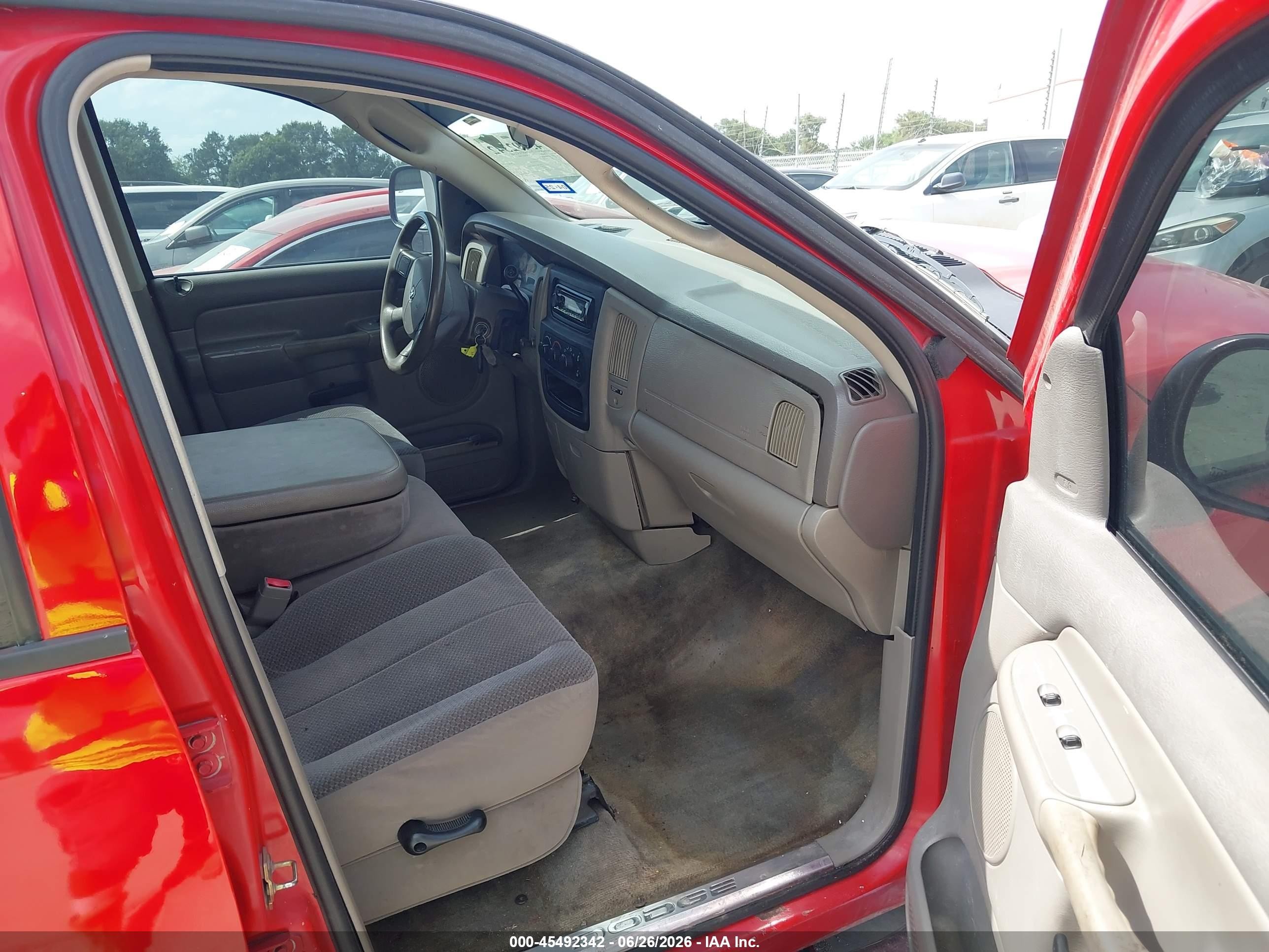 2004 Dodge Ram 1500 Slt/laramie Red vin: 1D7HA18N74S638896