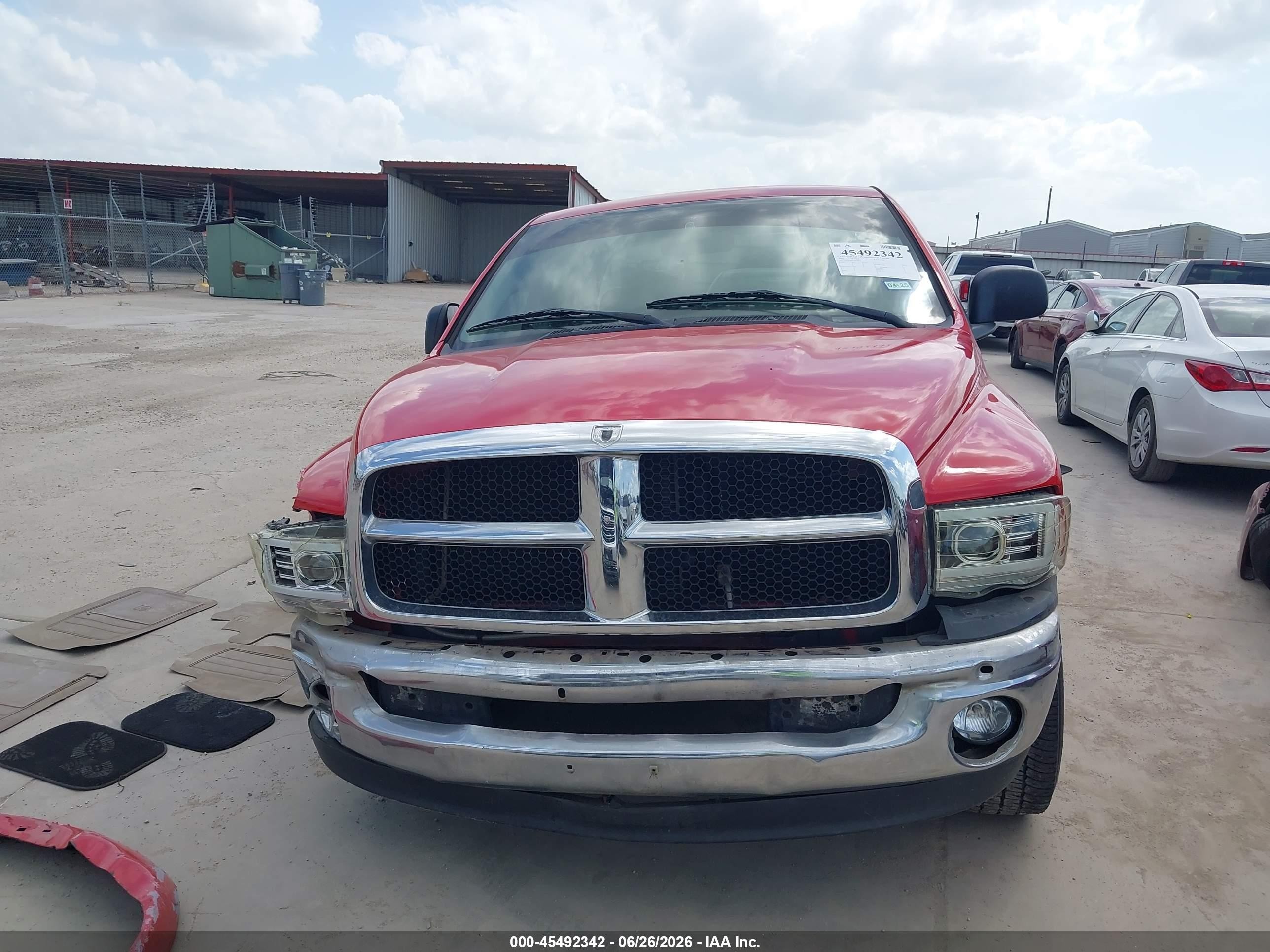 2004 Dodge Ram 1500 Slt/laramie Red vin: 1D7HA18N74S638896