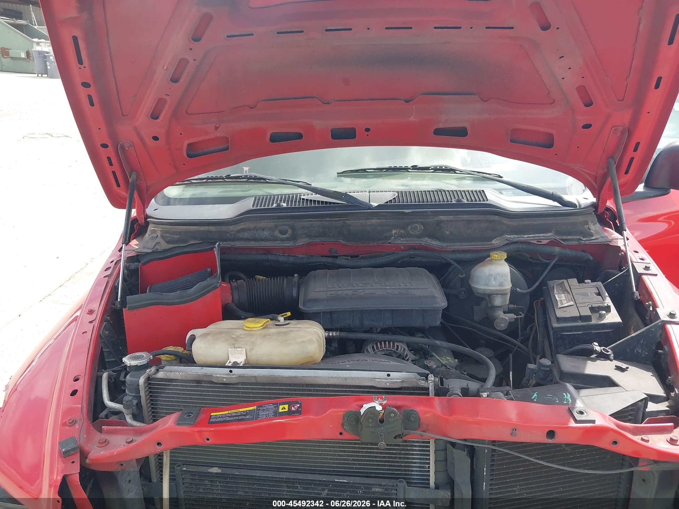 2004 Dodge Ram 1500 Slt/laramie Red vin: 1D7HA18N74S638896