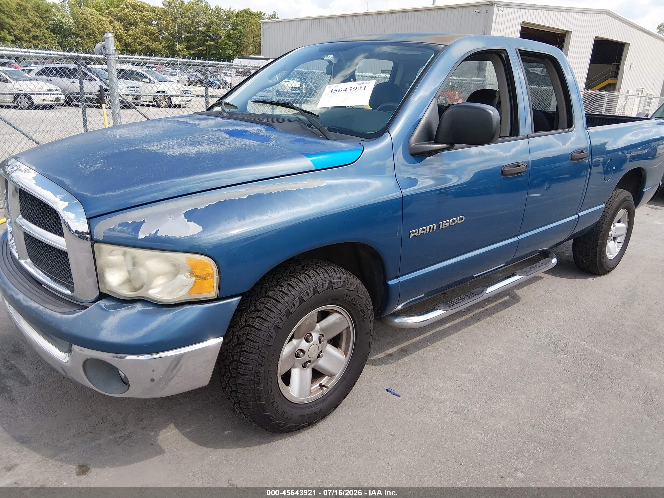 2003 Dodge Ram 1500 Slt/laramie/st Blue vin: 1D7HA18N83S152757