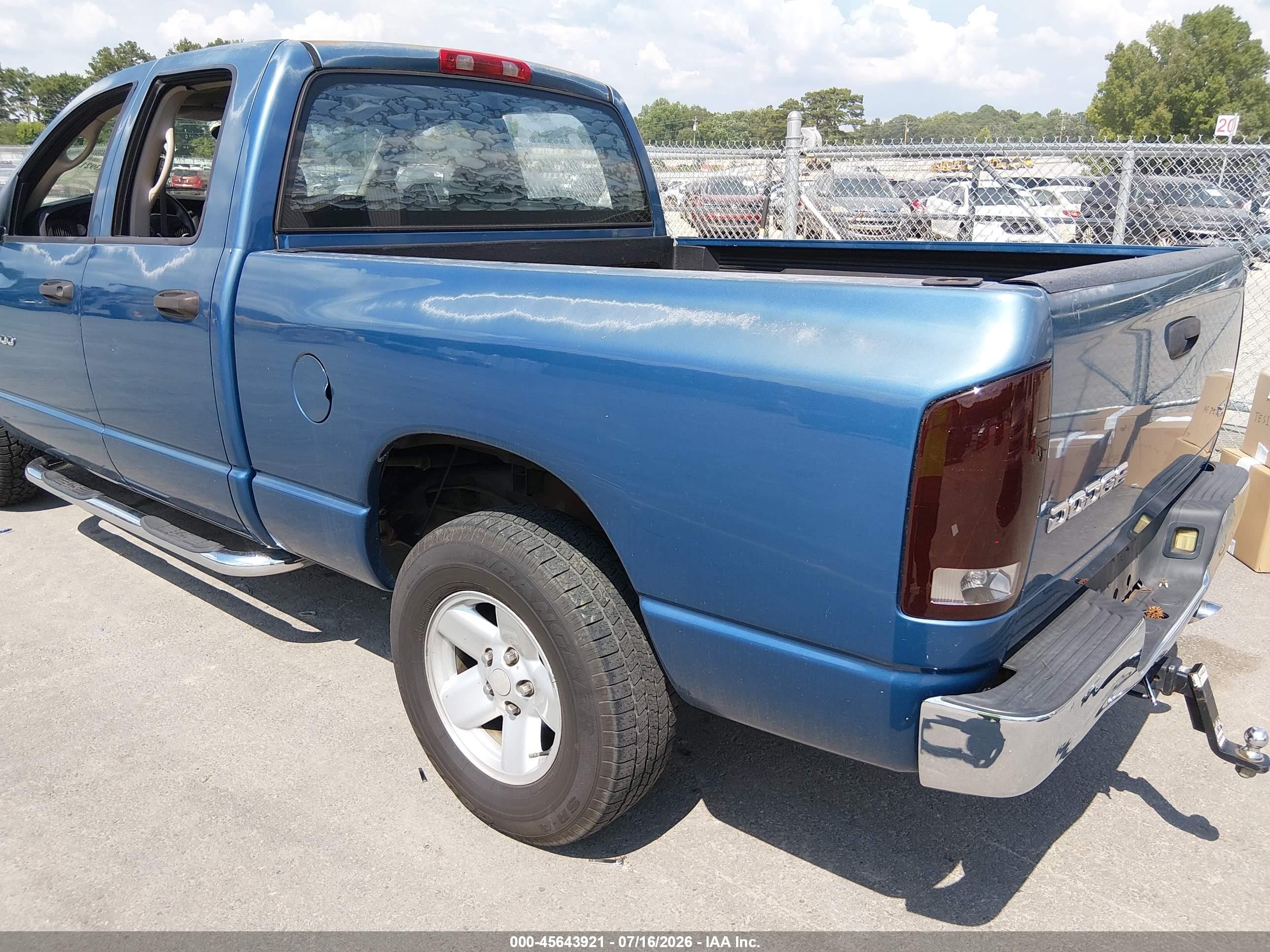 2003 Dodge Ram 1500 Slt/laramie/st Blue vin: 1D7HA18N83S152757