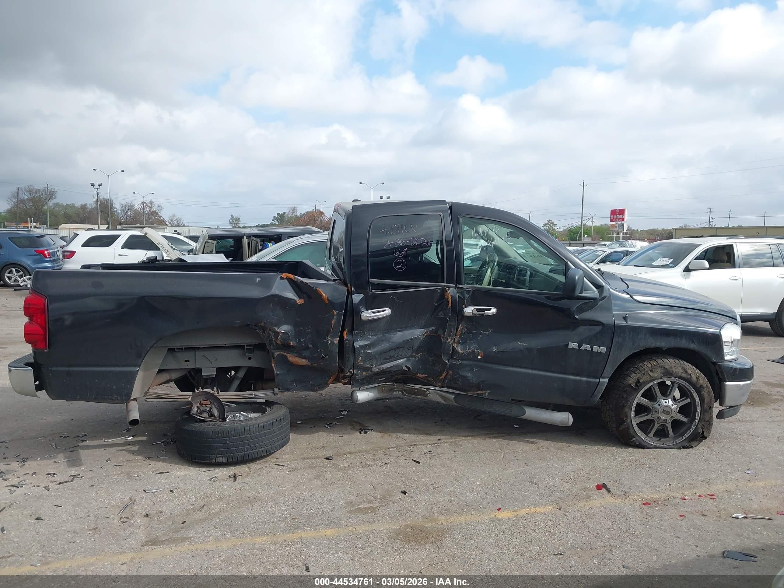 2008 Dodge Ram 1500 Slt Black vin: 1D7HA18N88J123398