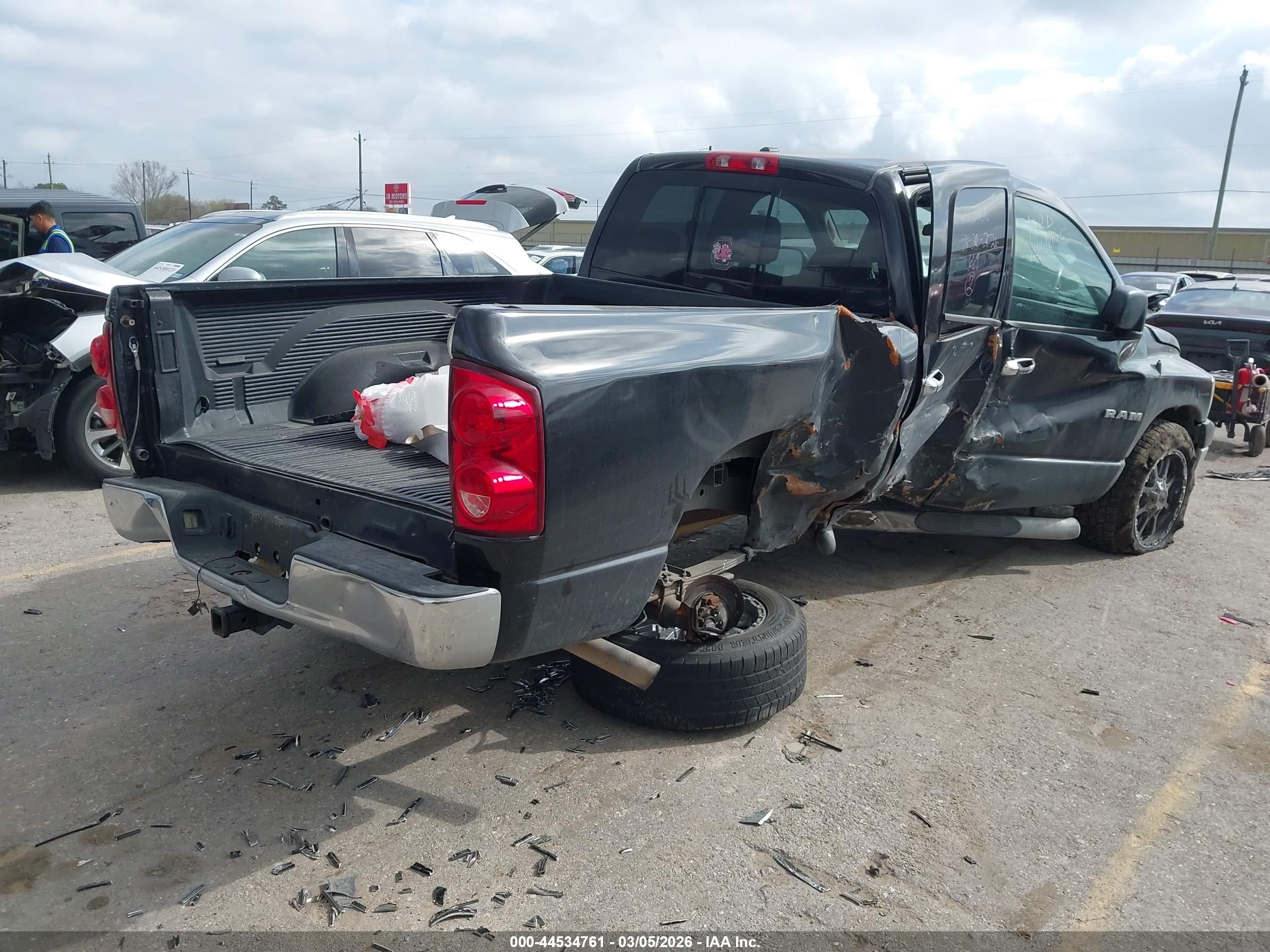2008 Dodge Ram 1500 Slt Black vin: 1D7HA18N88J123398