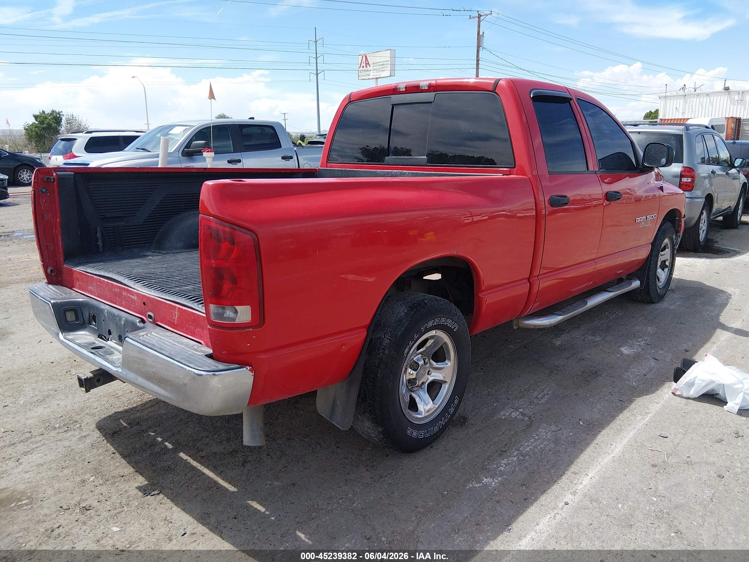 2004 Dodge Ram 1500 Slt/laramie Red vin: 1D7HA18N94J109472