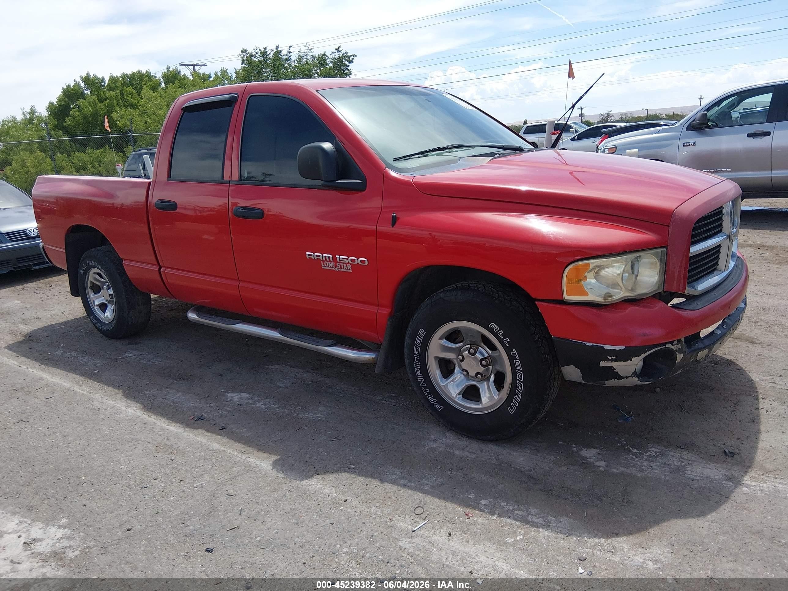 2004 Dodge Ram 1500 Slt/laramie Red vin: 1D7HA18N94J109472
