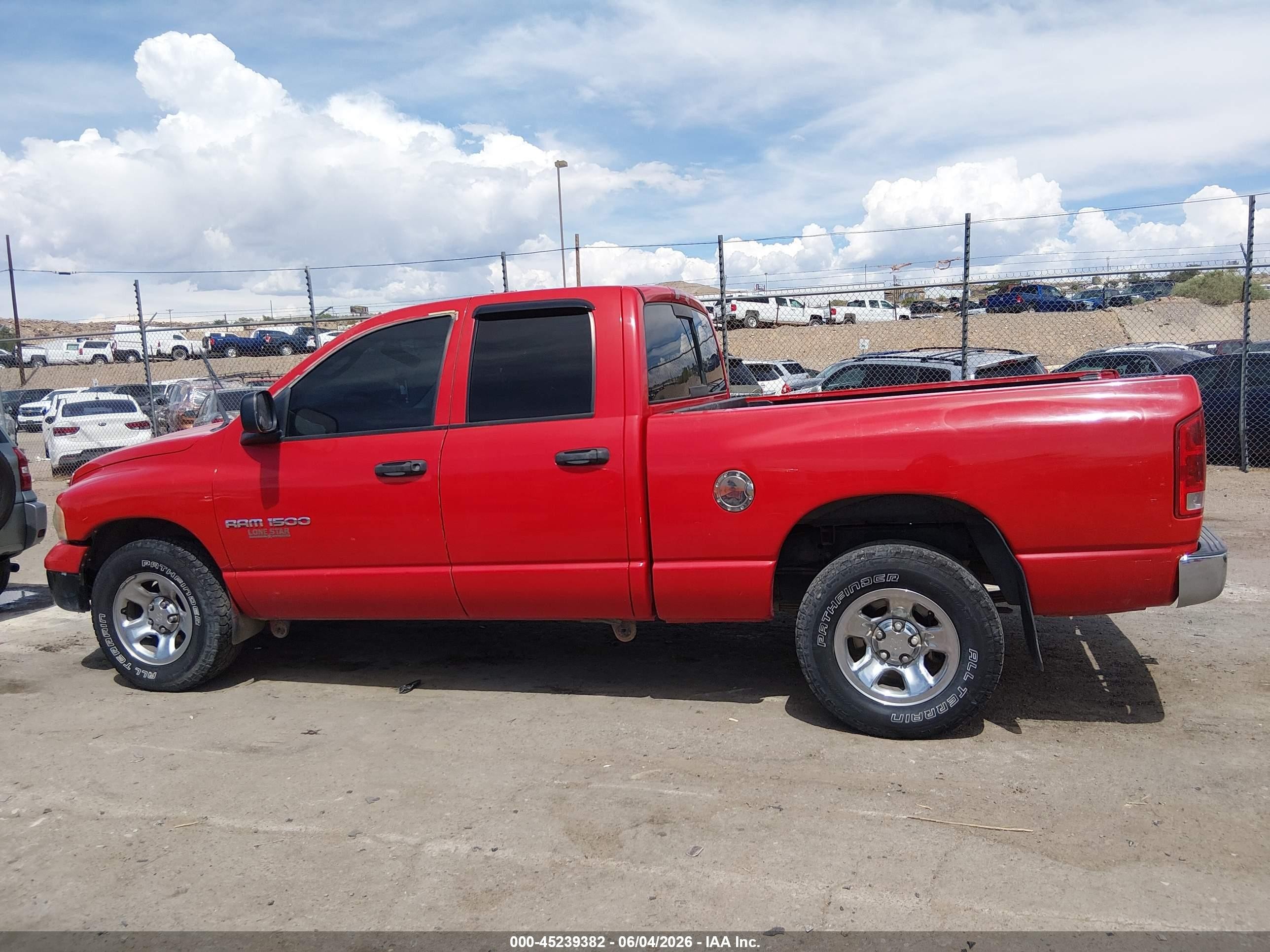 2004 Dodge Ram 1500 Slt/laramie Red vin: 1D7HA18N94J109472