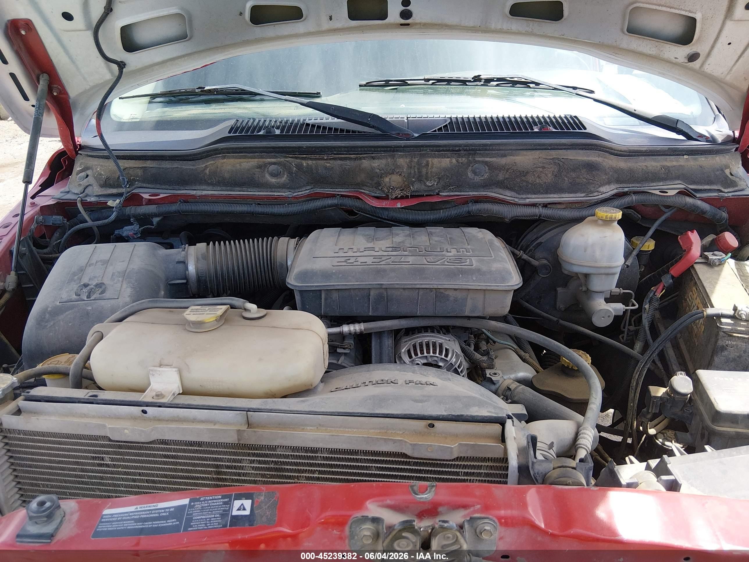 2004 Dodge Ram 1500 Slt/laramie Red vin: 1D7HA18N94J109472
