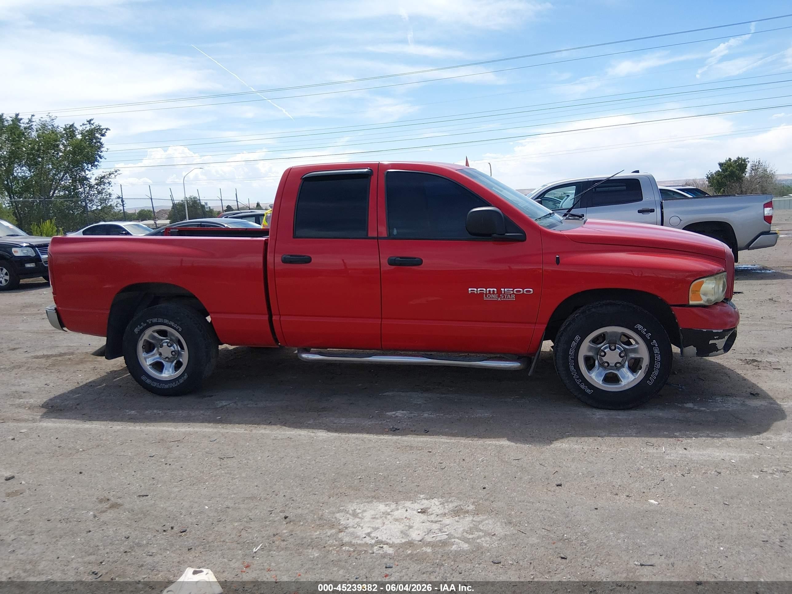 2004 Dodge Ram 1500 Slt/laramie Red vin: 1D7HA18N94J109472