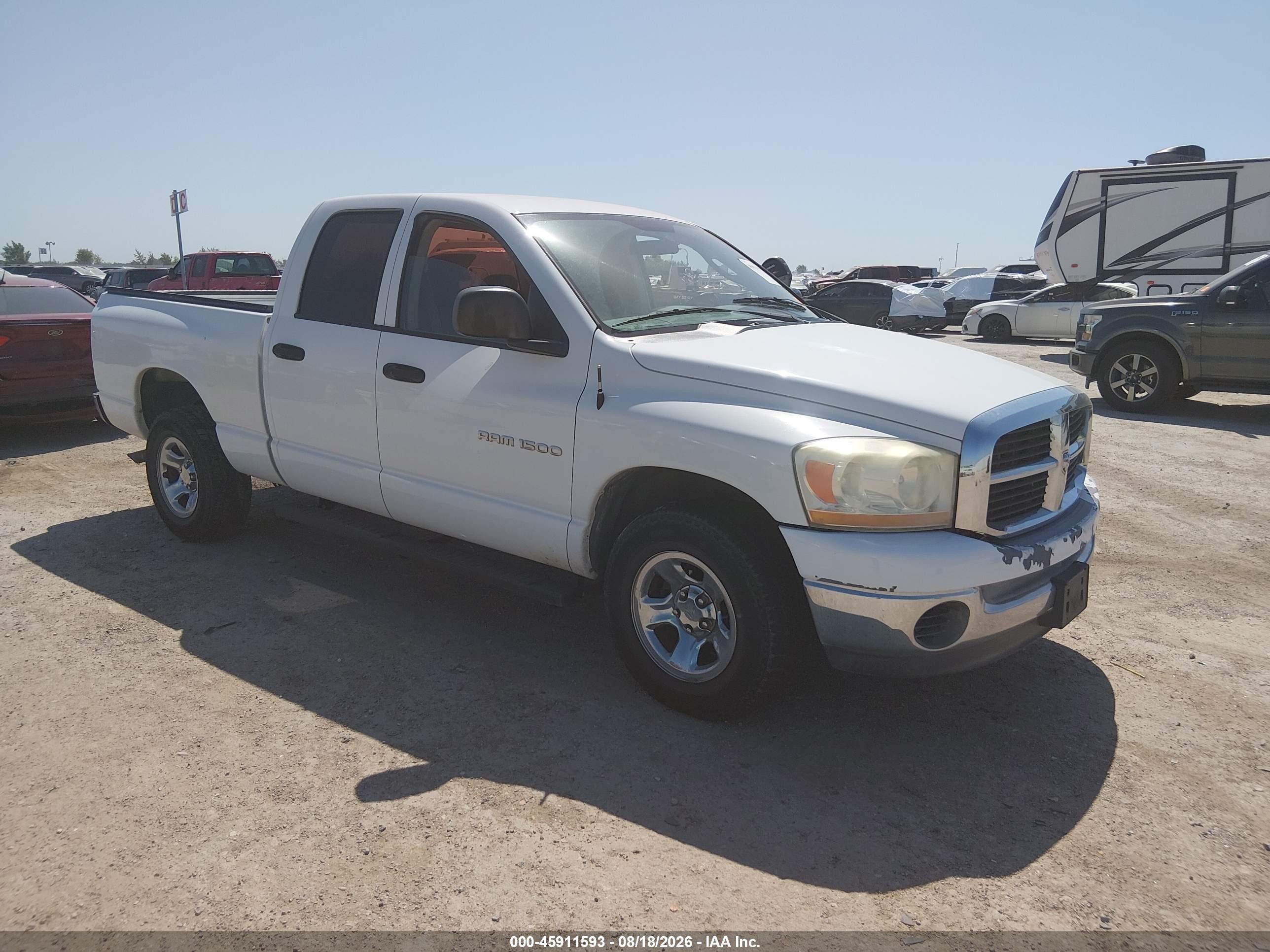 2006 Dodge Ram 1500 Slt White vin: 1D7HA18N96J247399