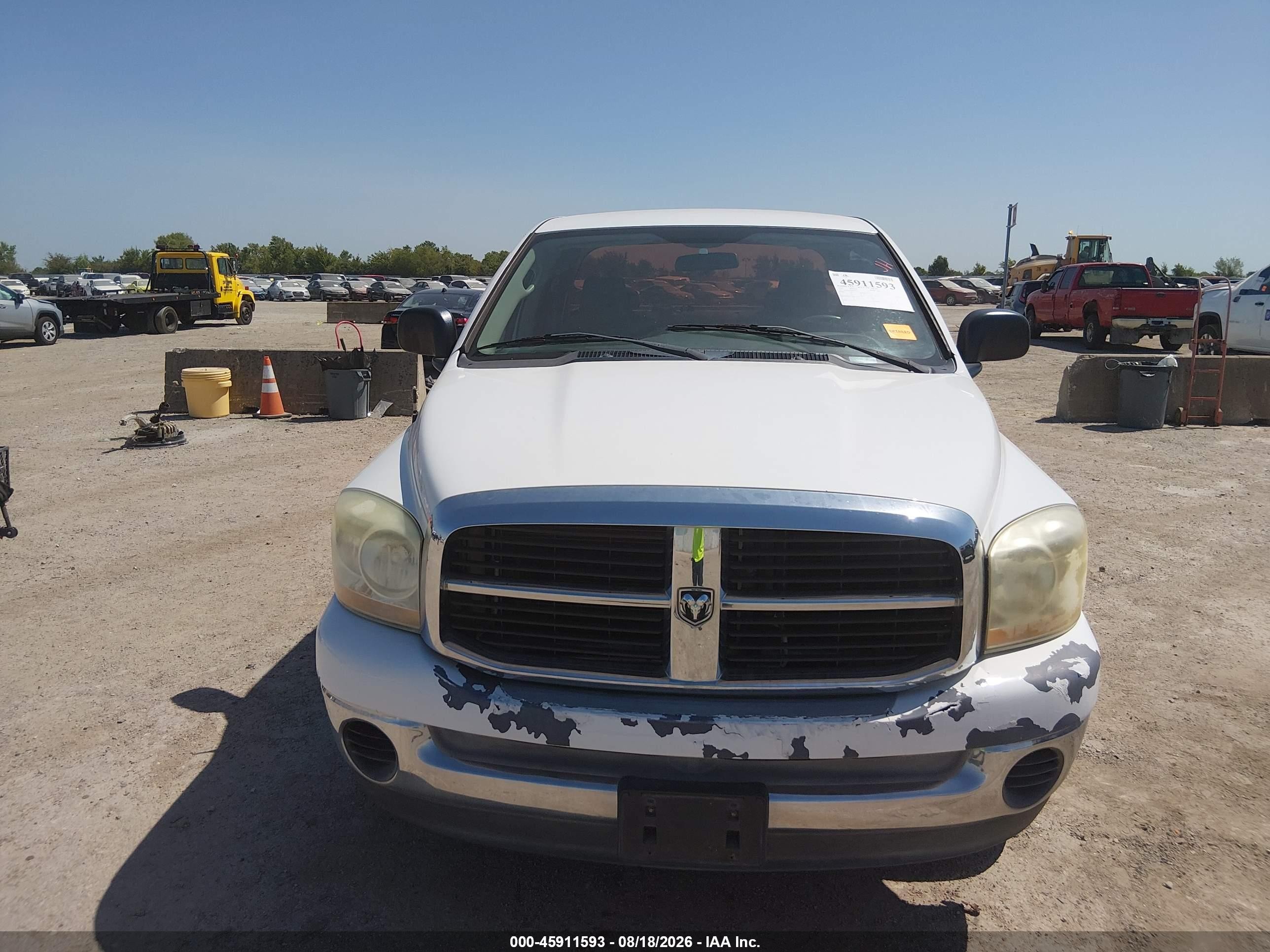 2006 Dodge Ram 1500 Slt White vin: 1D7HA18N96J247399