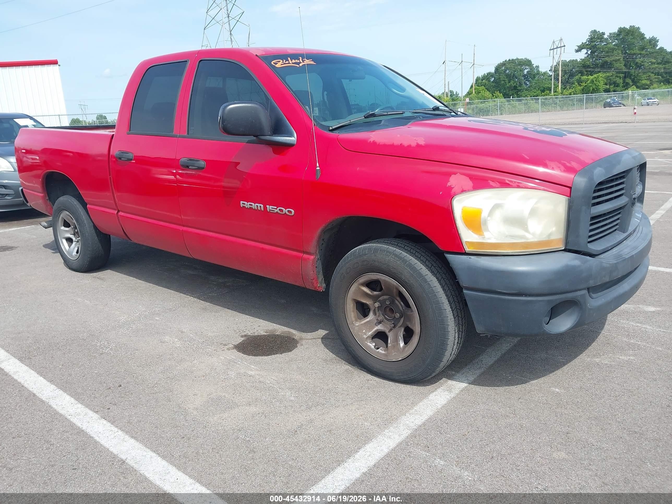 2006 Dodge Ram 1500 Slt Red vin: 1D7HA18N96S638918