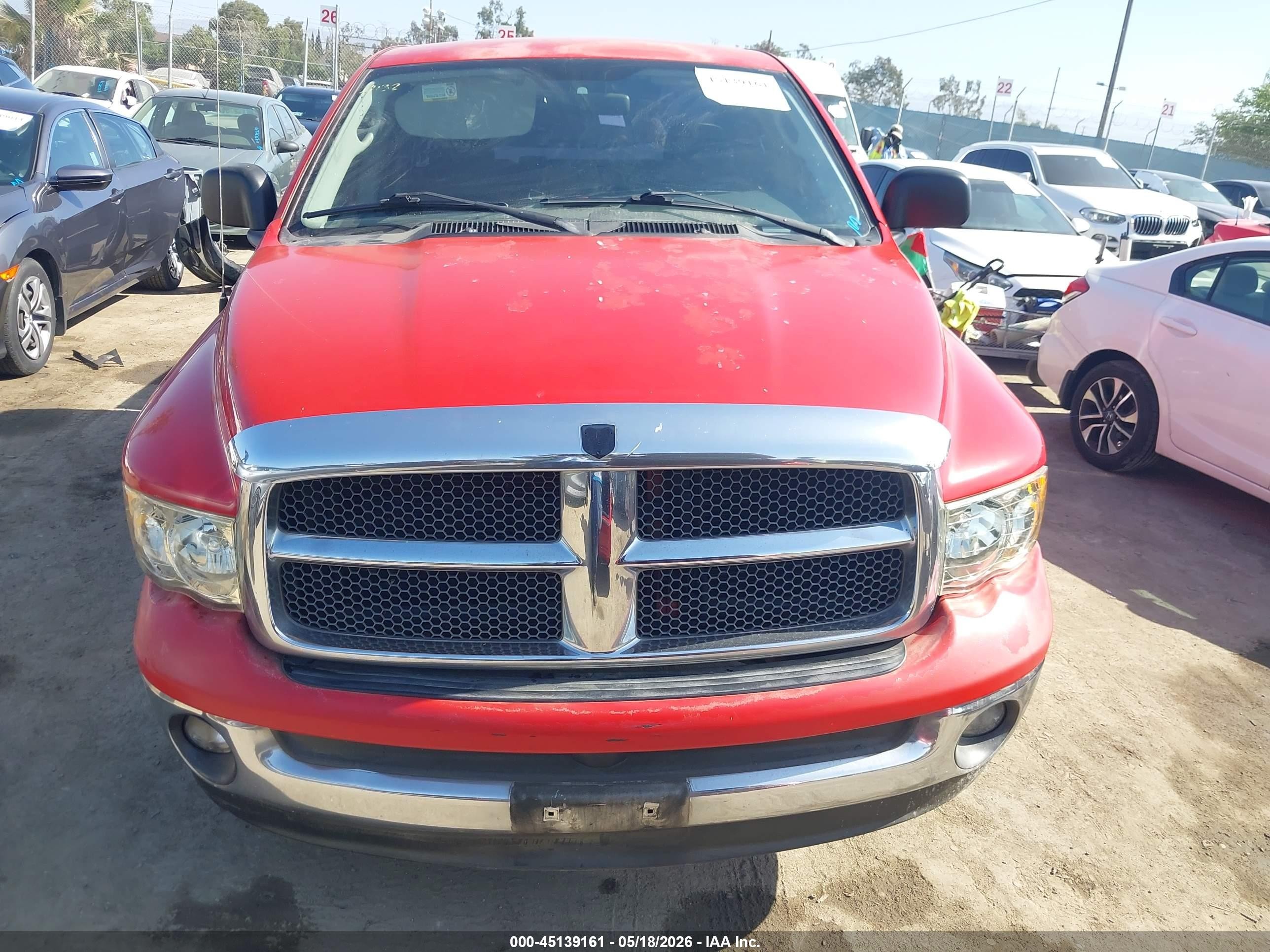 2003 Dodge Ram 1500 Slt/laramie/st Red vin: 1D7HA18NX3J598270