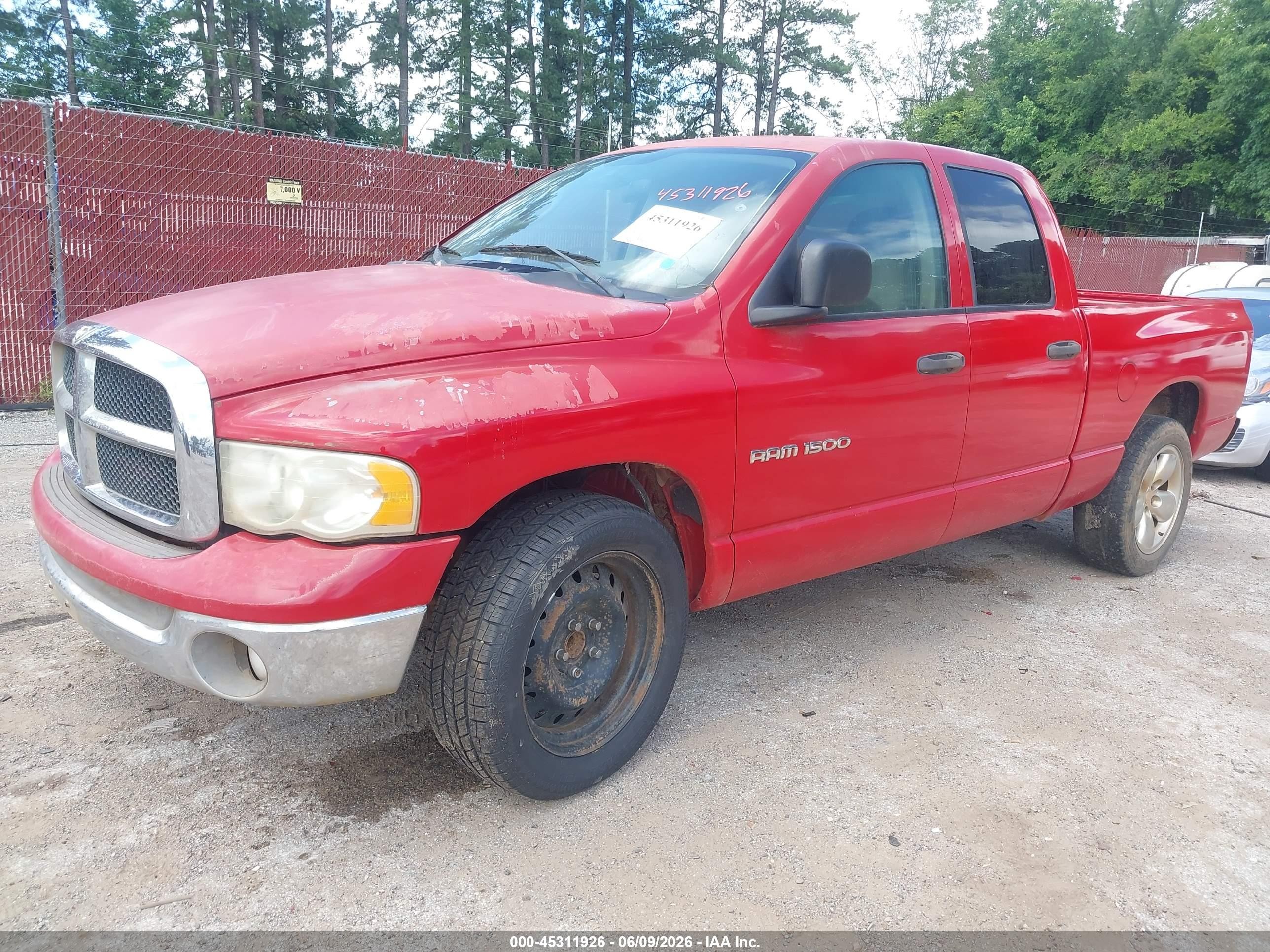 2003 Dodge Ram 1500 Slt/laramie/st Red vin: 1D7HA18NX3S229693