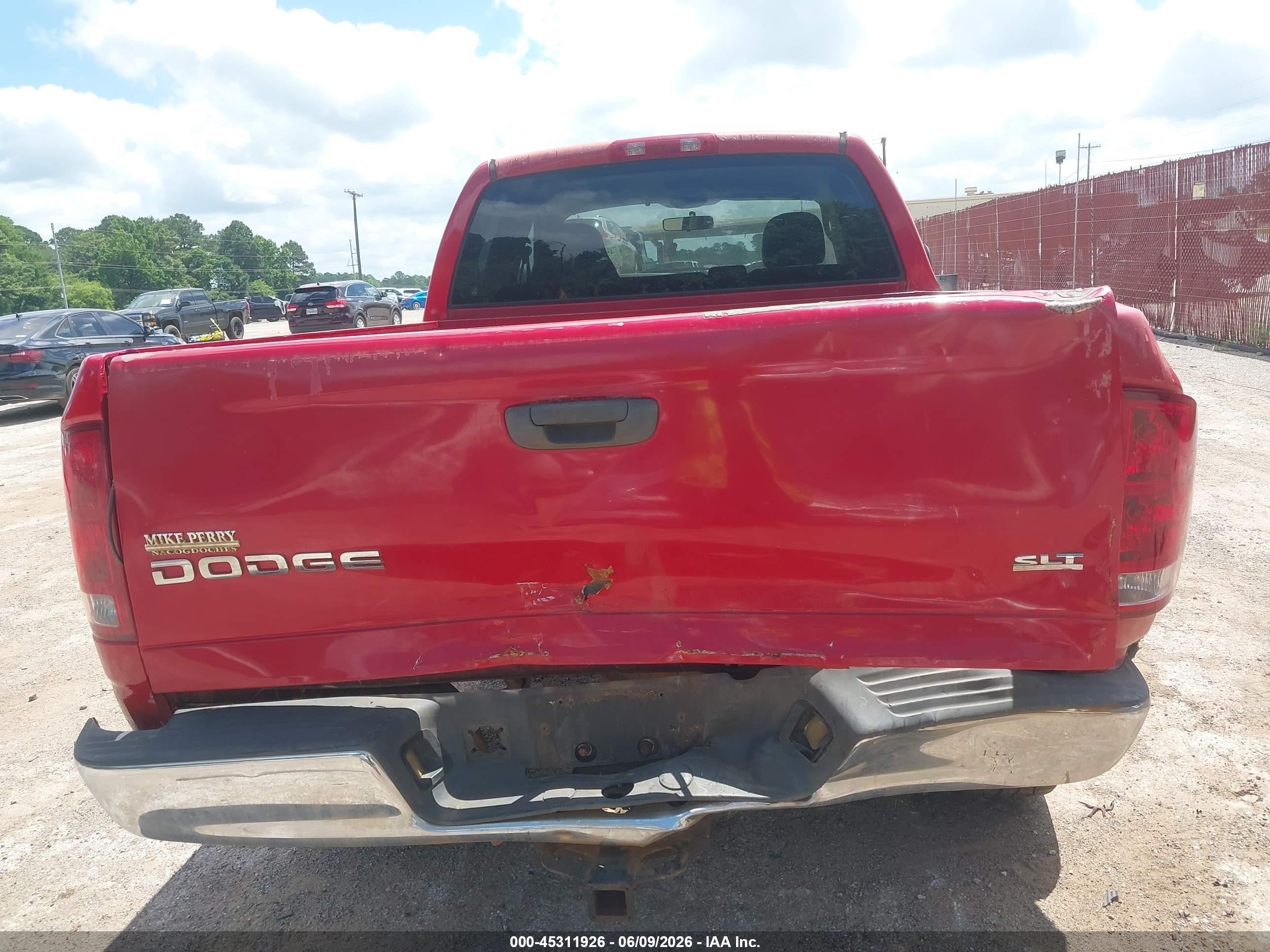 2003 Dodge Ram 1500 Slt/laramie/st Red vin: 1D7HA18NX3S229693
