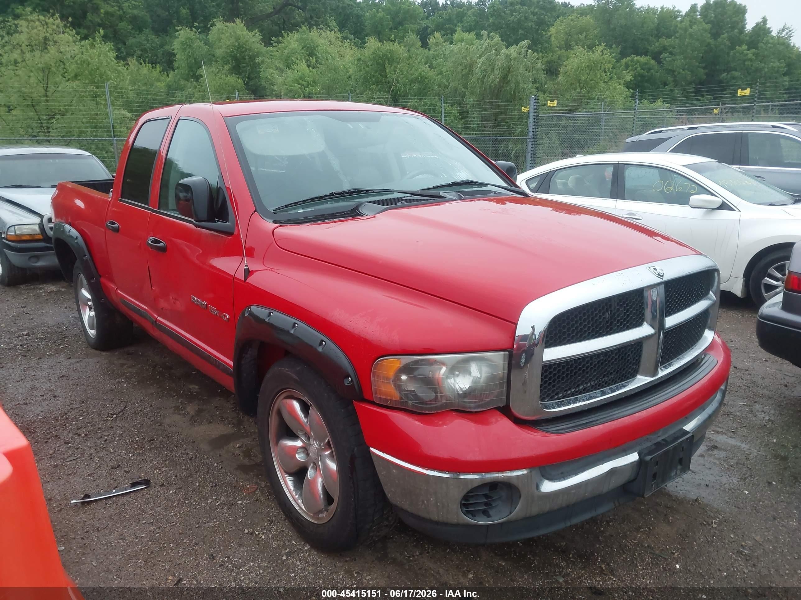 2004 Dodge Ram 1500 Slt/laramie Red vin: 1D7HA18NX4J175268