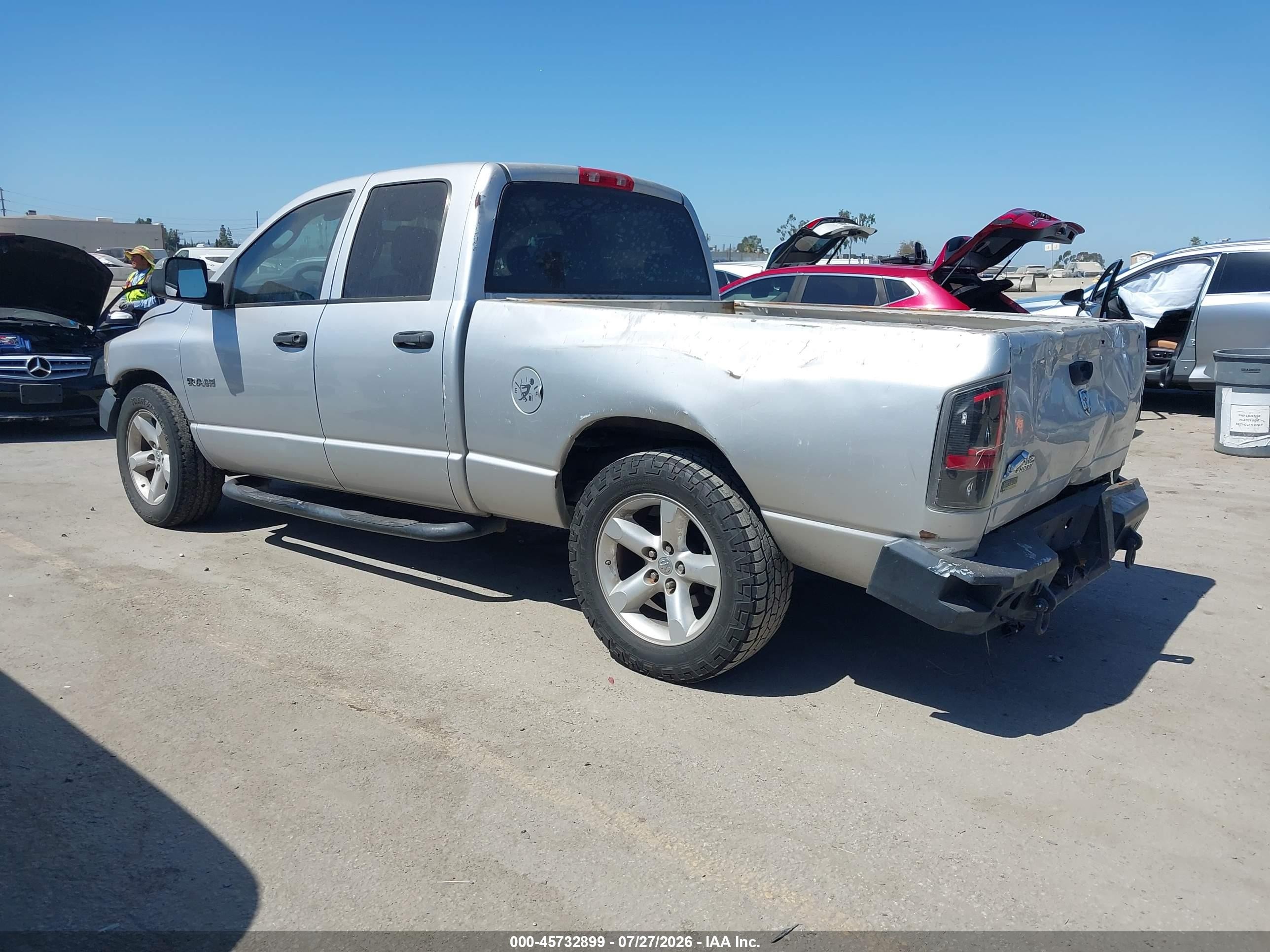 2008 Dodge Ram 1500 Slt Silver vin: 1D7HA18NX8S538071