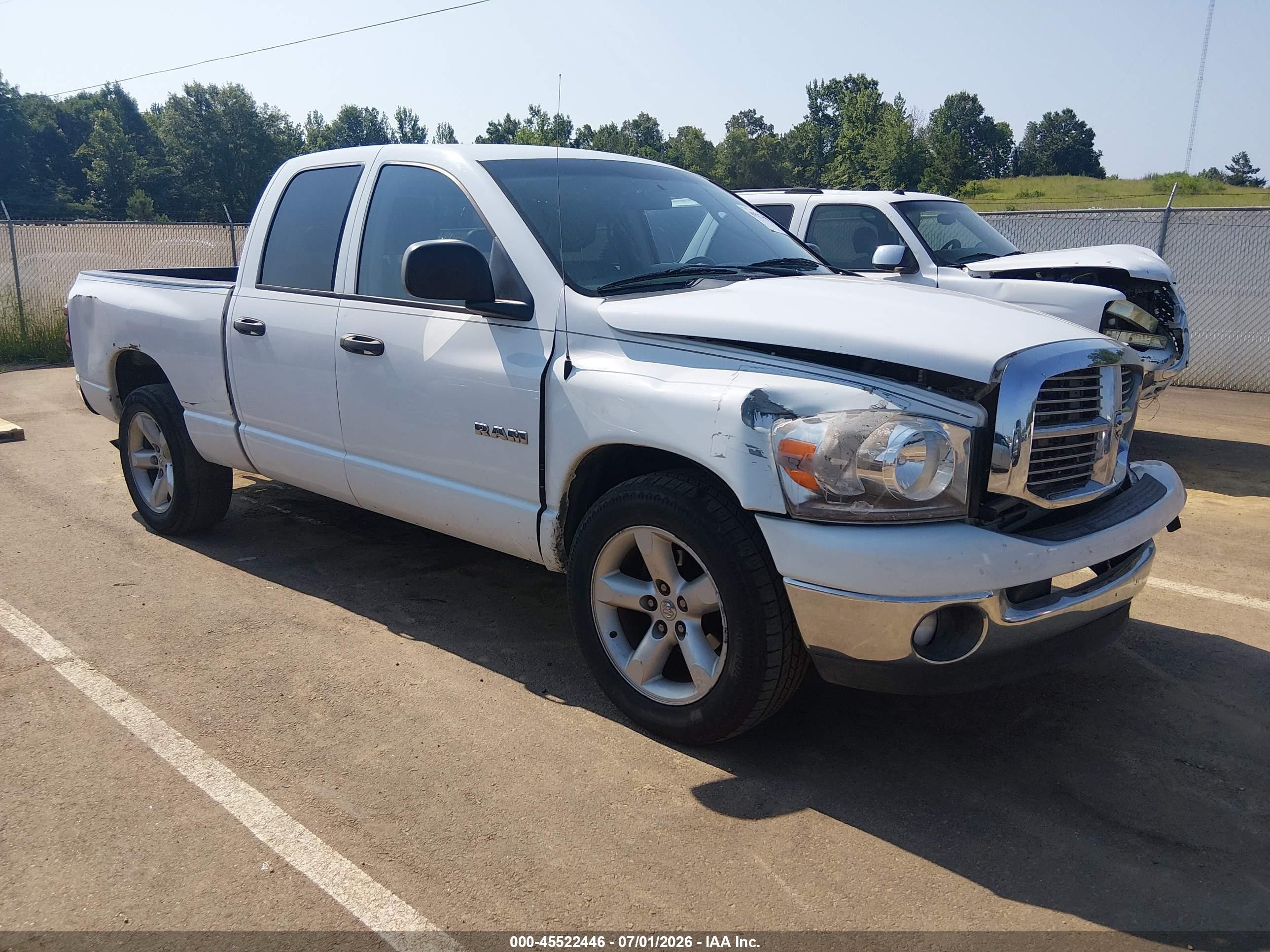 2008 Dodge Ram 1500 Slt Белый vin: 1D7HA18NX8S580417