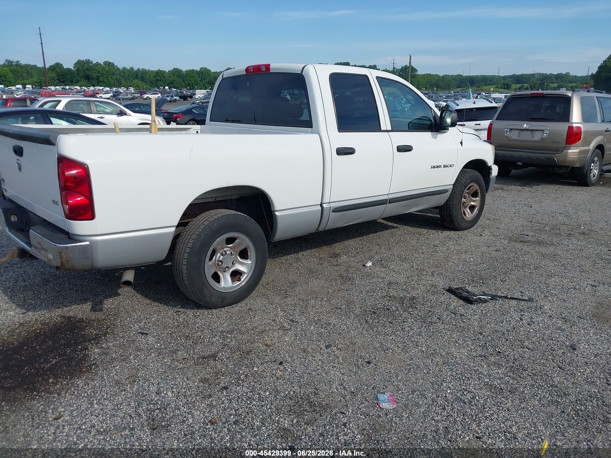 2007 Dodge Ram 1500 Slt White vin: 1D7HA18P07J597801