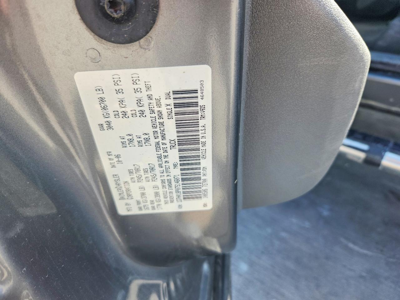 2007 Dodge Ram 1500 Slt Gray vin: 1D7HA18P07S146071