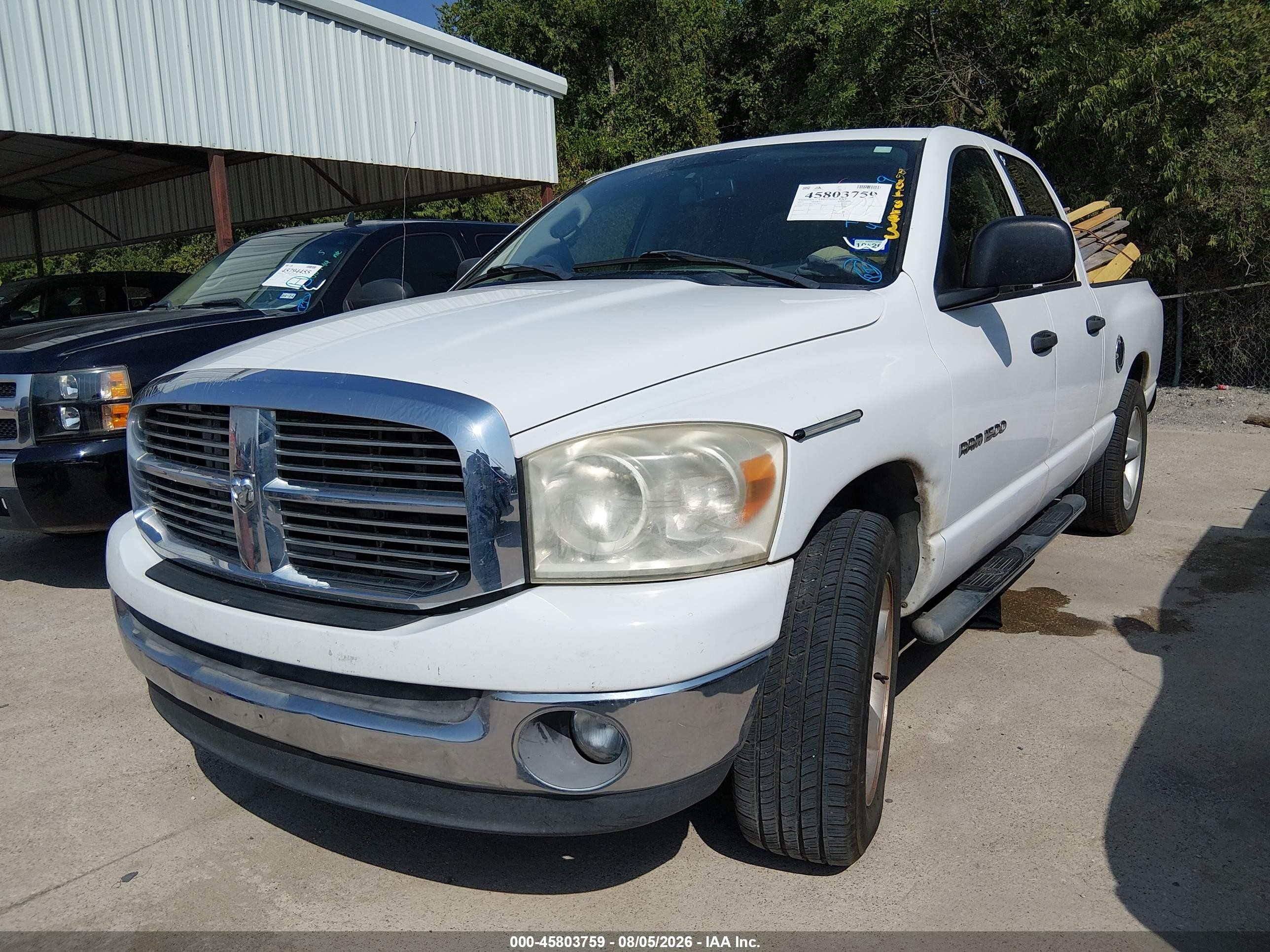 2007 Dodge Ram 1500 Slt White vin: 1D7HA18P17S272567