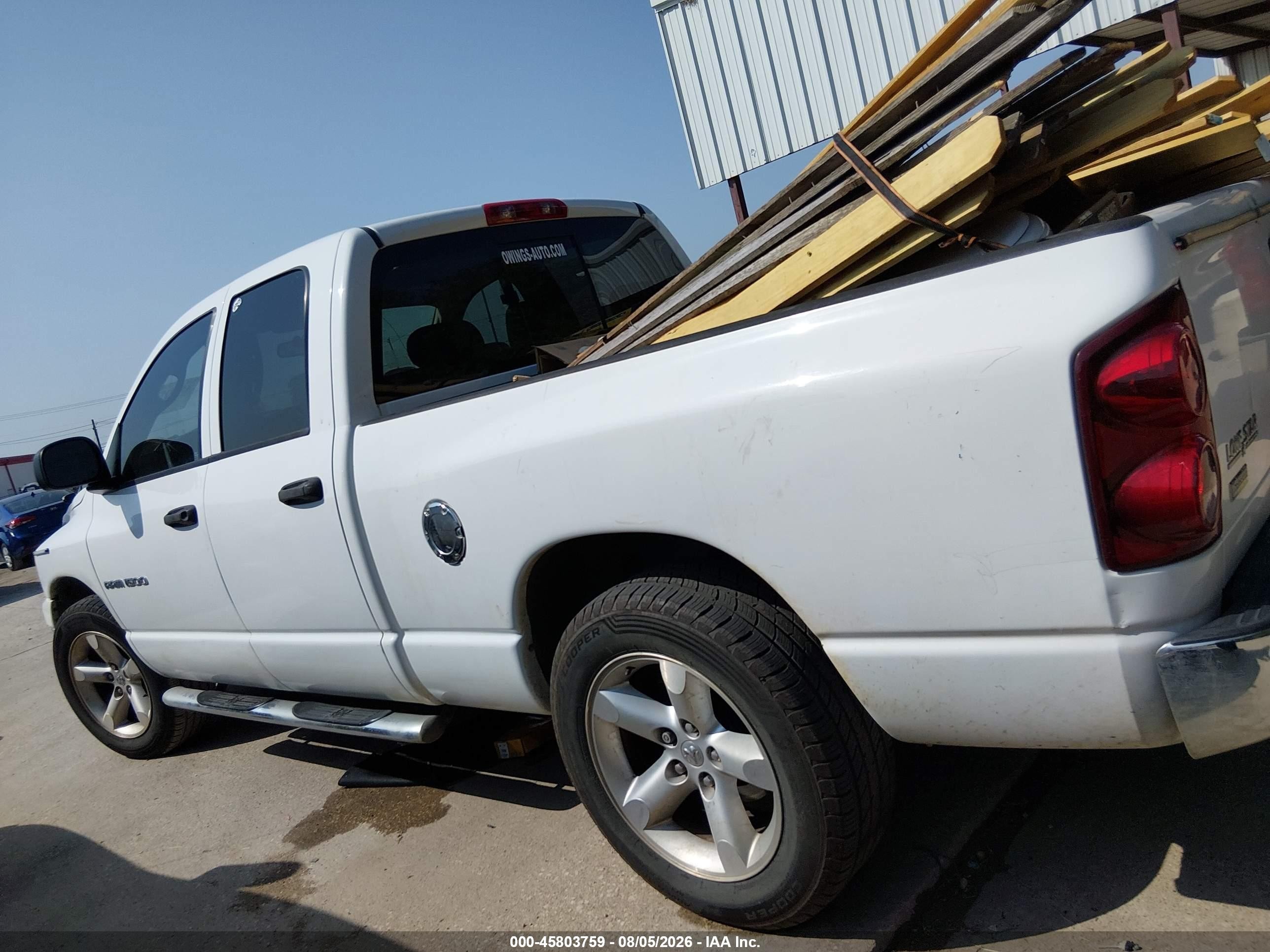 2007 Dodge Ram 1500 Slt White vin: 1D7HA18P17S272567
