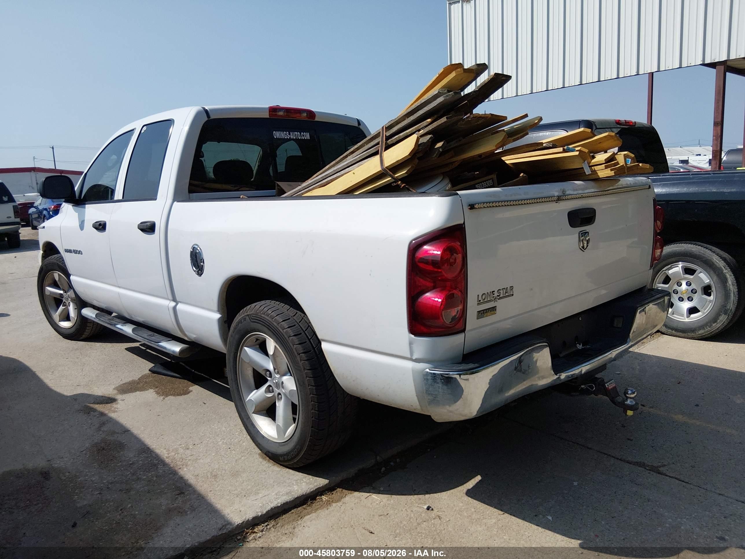 2007 Dodge Ram 1500 Slt White vin: 1D7HA18P17S272567