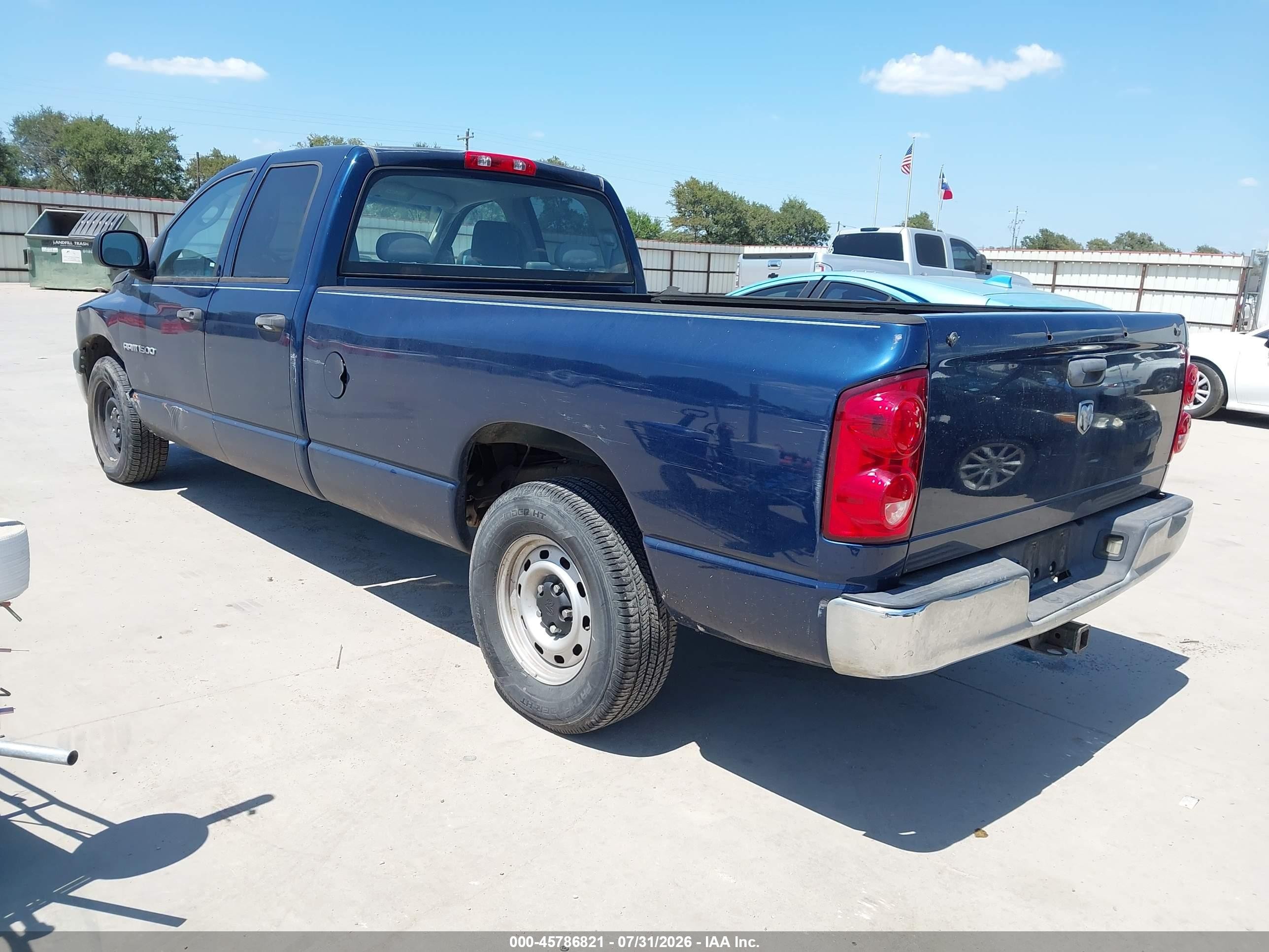 2007 Dodge Ram 1500 St Blue vin: 1D7HA18P57J583487
