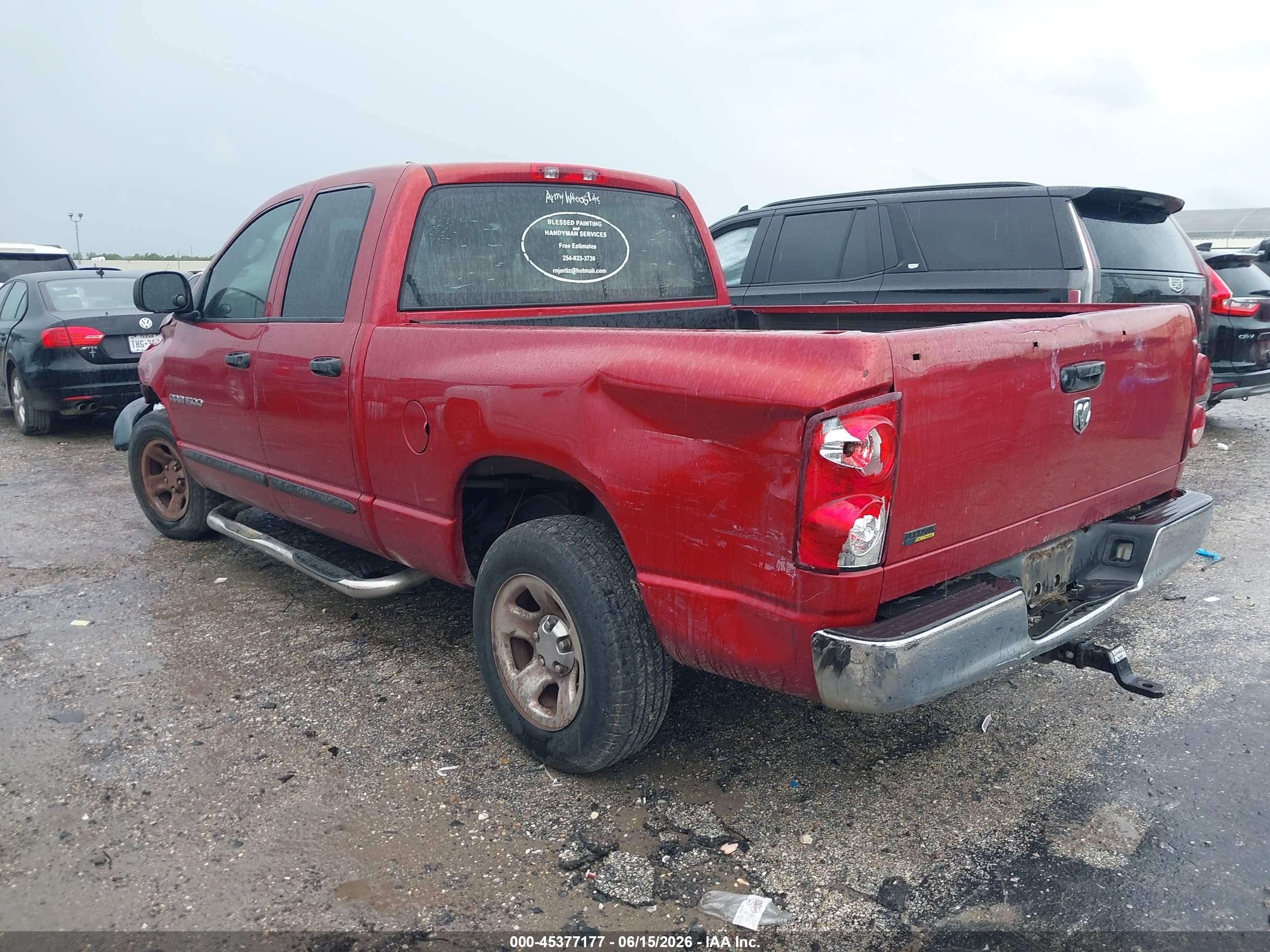 2007 Dodge Ram 1500 St Red vin: 1D7HA18P57S232833