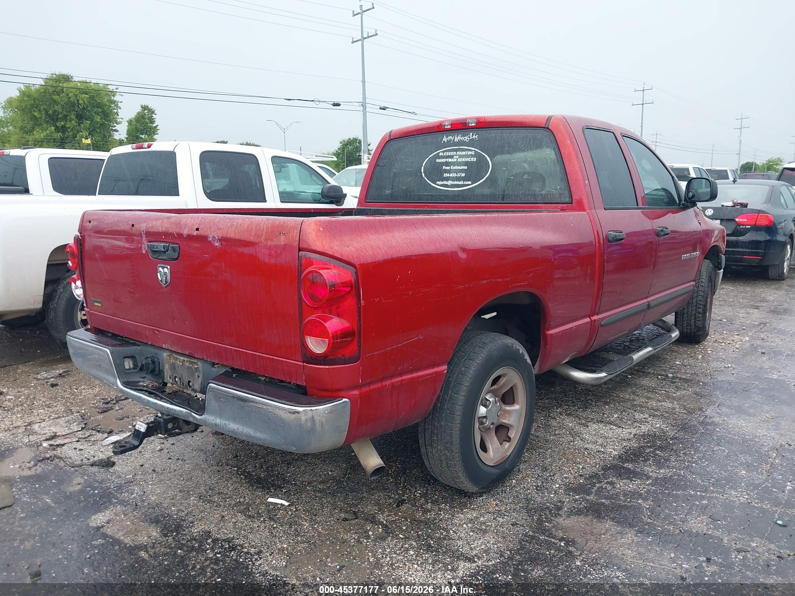 2007 Dodge Ram 1500 St Red vin: 1D7HA18P57S232833