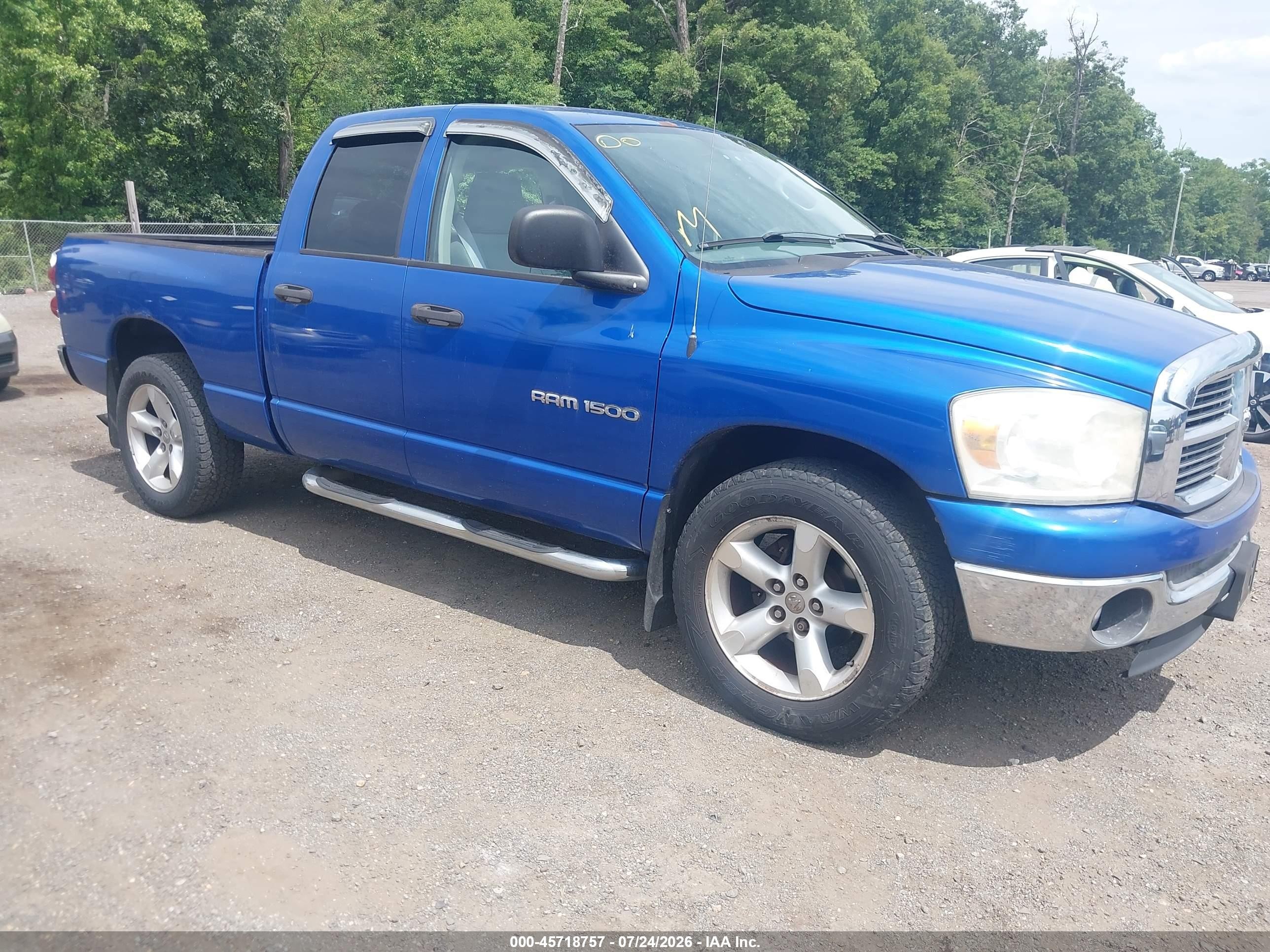 2007 Dodge Ram 1500 Slt Blue vin: 1D7HA18P67S224658