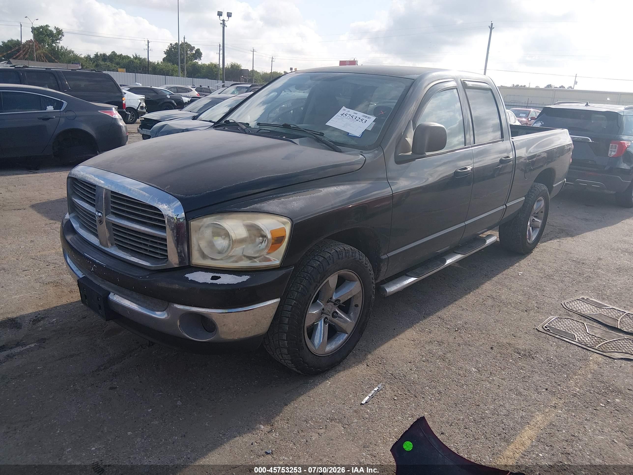 2007 Dodge Ram 1500 Slt Black vin: 1D7HA18P67S249365
