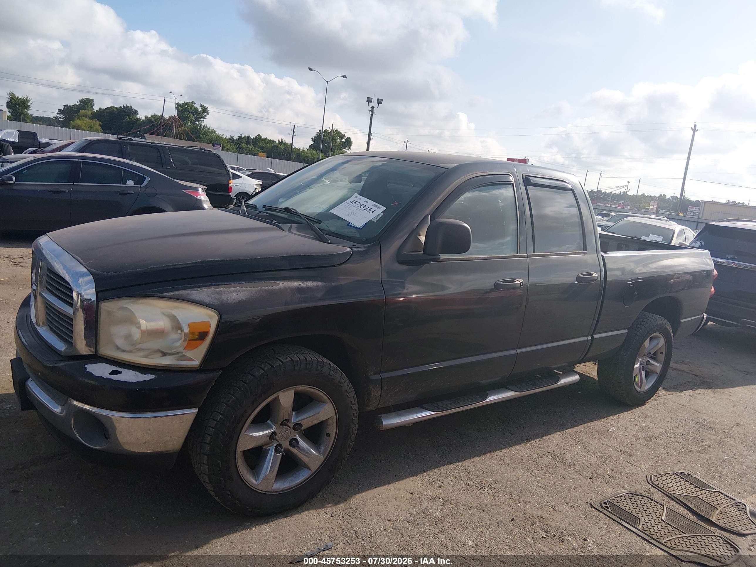 2007 Dodge Ram 1500 Slt Black vin: 1D7HA18P67S249365