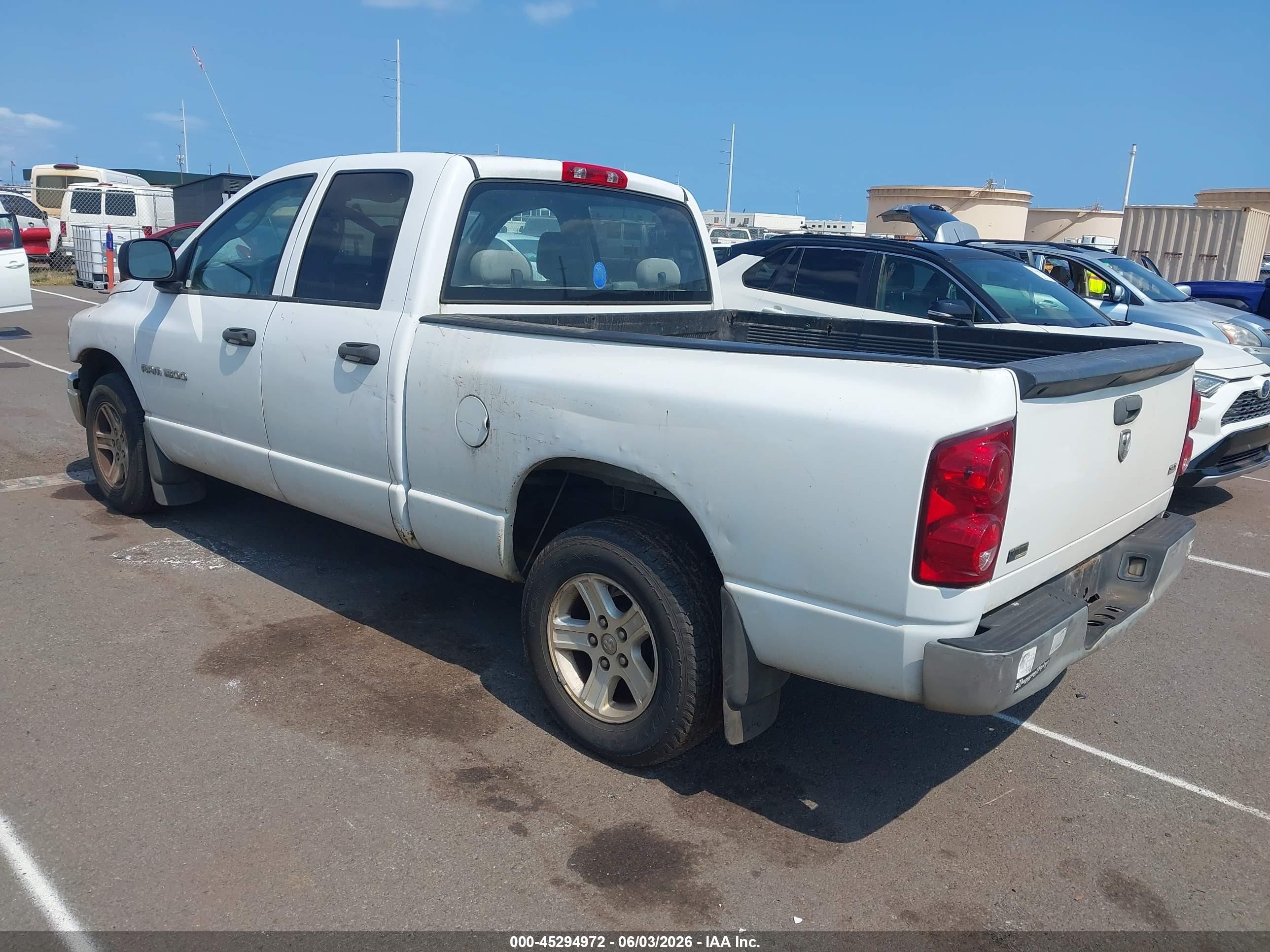 2007 Dodge Ram 1500 Slt White vin: 1D7HA18P87S166049