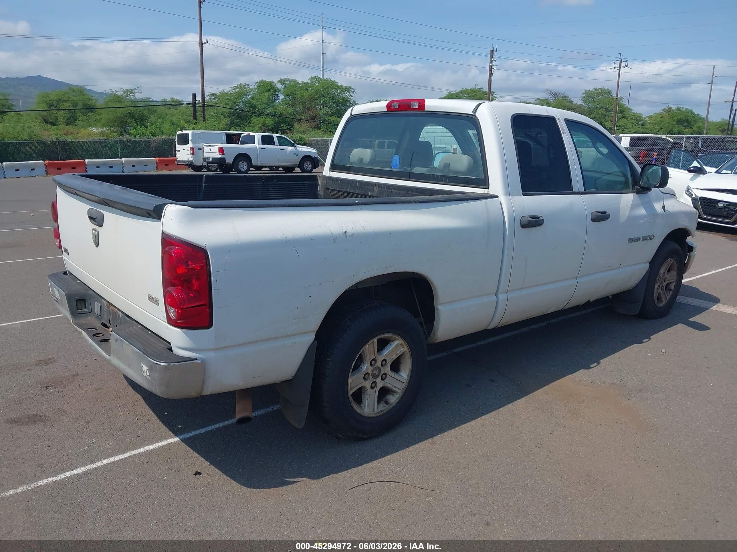 2007 Dodge Ram 1500 Slt White vin: 1D7HA18P87S166049