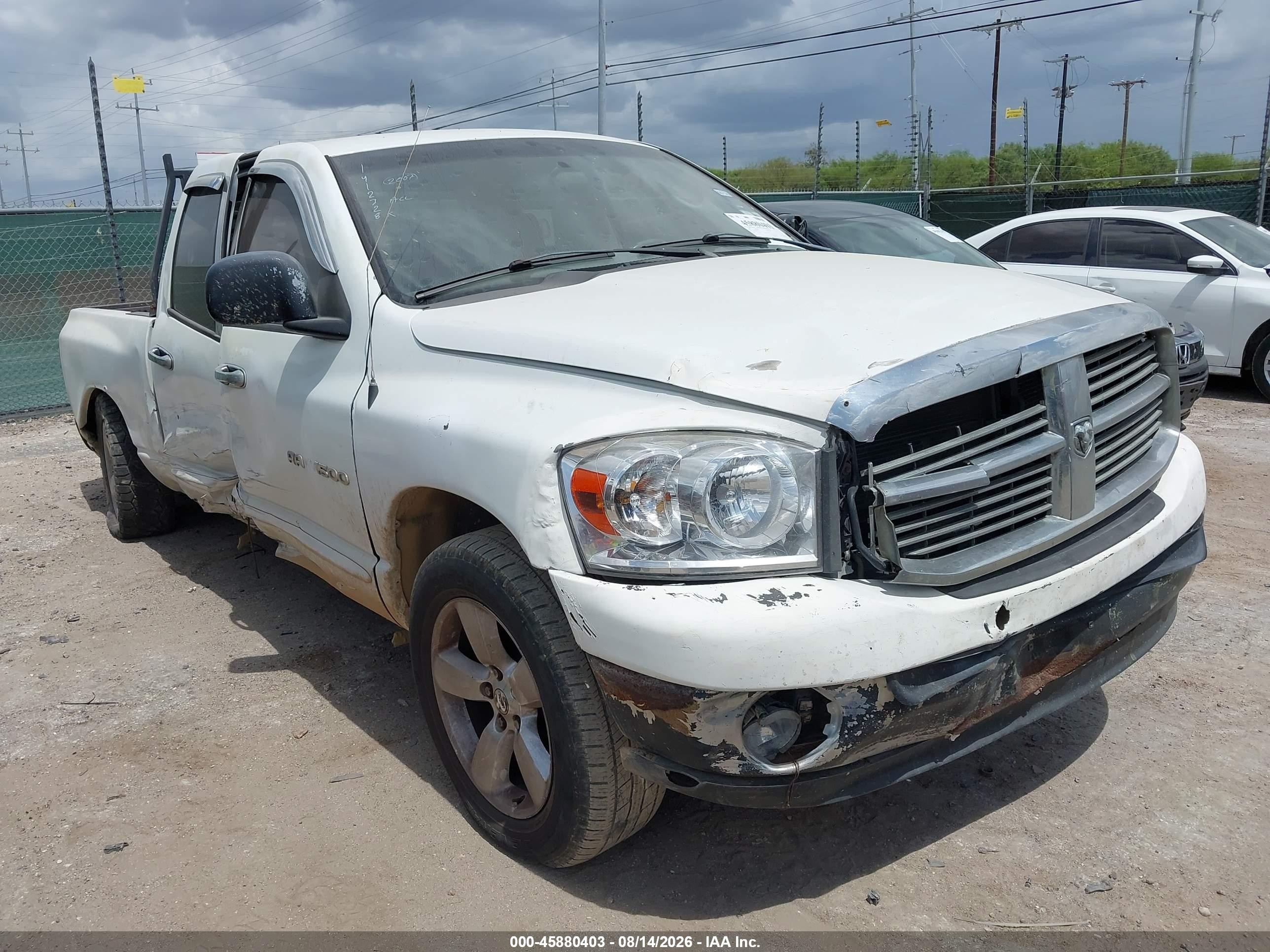 2007 Dodge Ram 1500 Slt Белый vin: 1D7HA18P97S113585