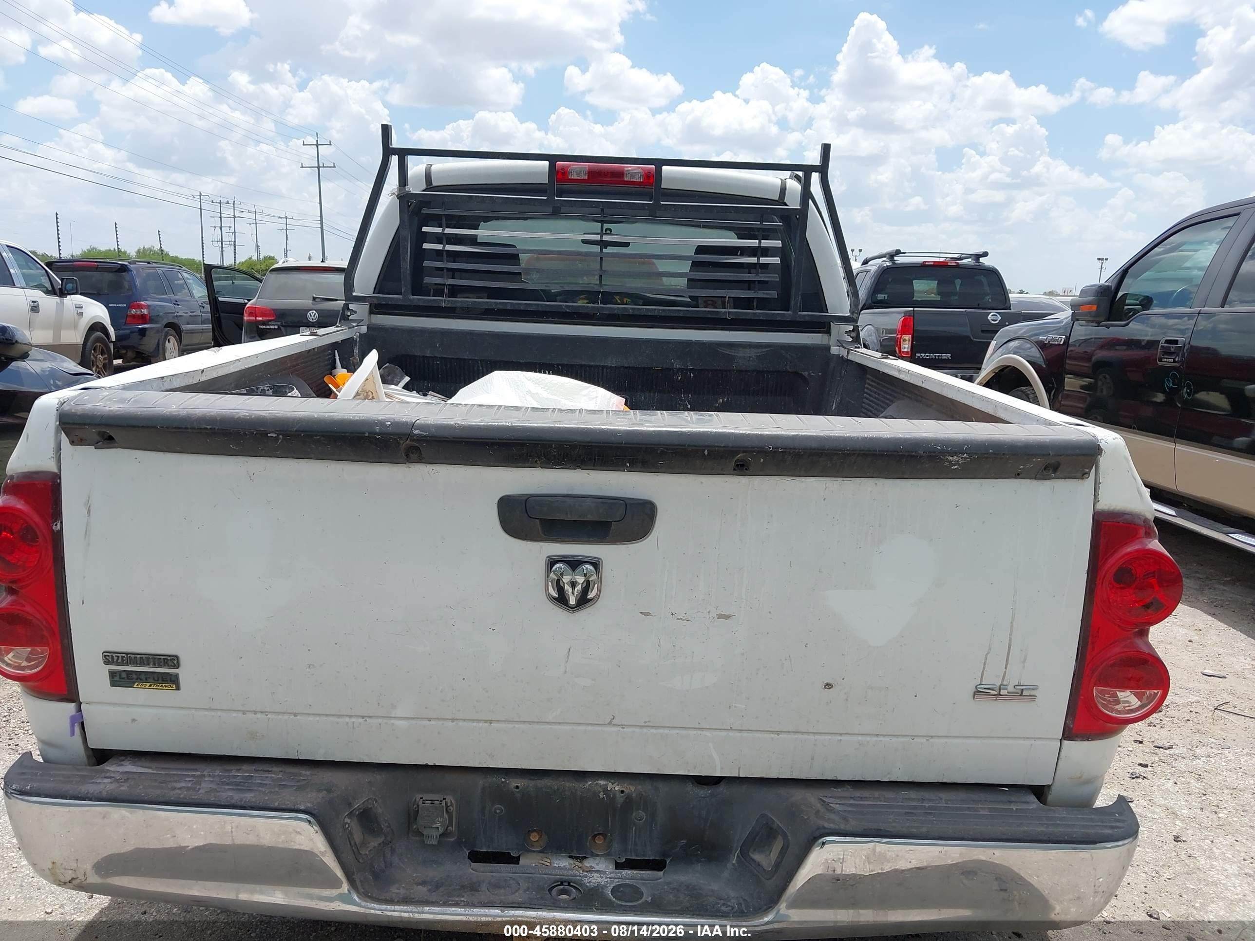 2007 Dodge Ram 1500 Slt White vin: 1D7HA18P97S113585