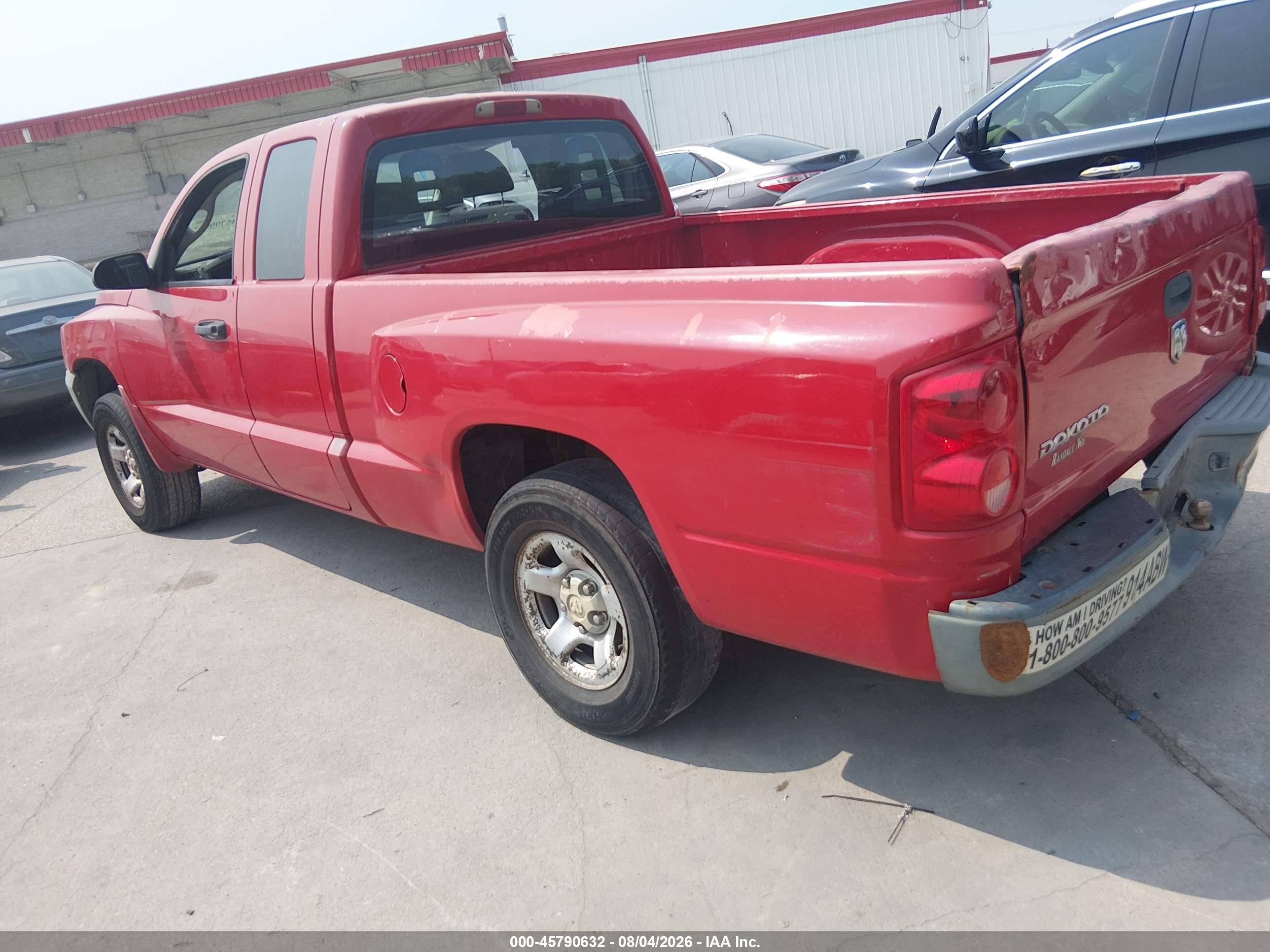 2005 Dodge Dakota St Red vin: 1D7HE22K05S254940