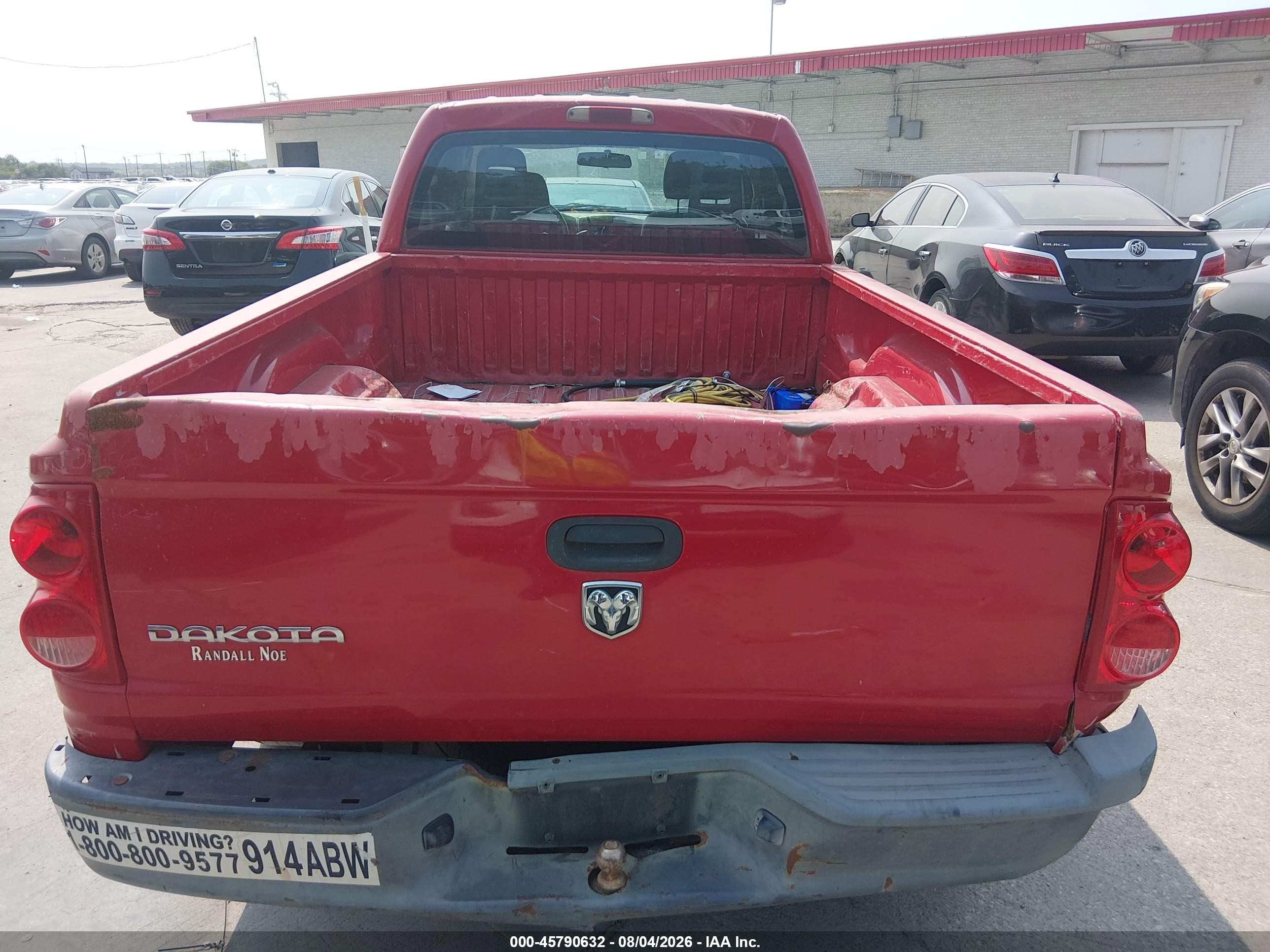 2005 Dodge Dakota St Red vin: 1D7HE22K05S254940