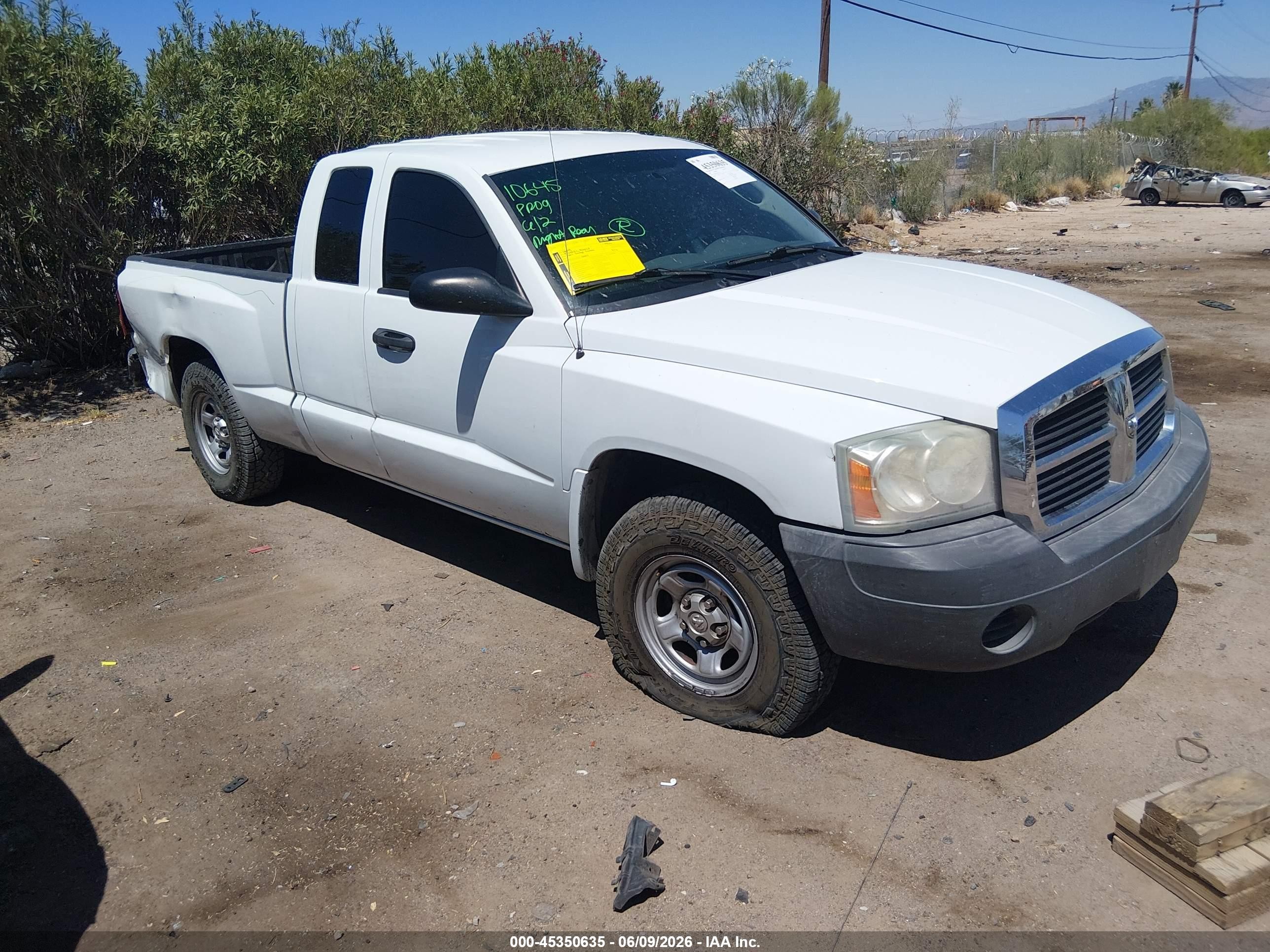 2007 Dodge Dakota St Белый vin: 1D7HE22K57S253379
