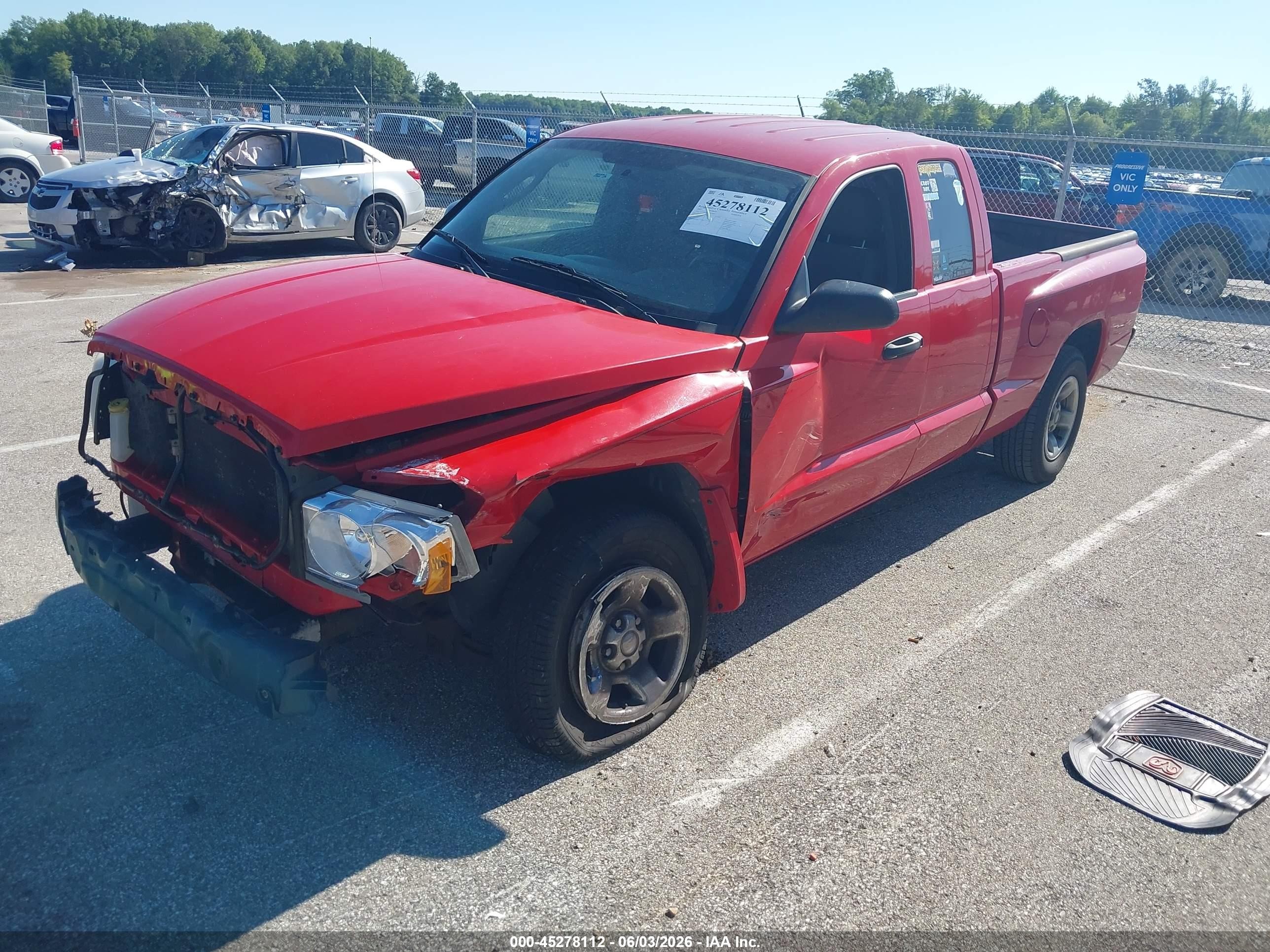 2005 Dodge Dakota St Red vin: 1D7HE22K75S244812