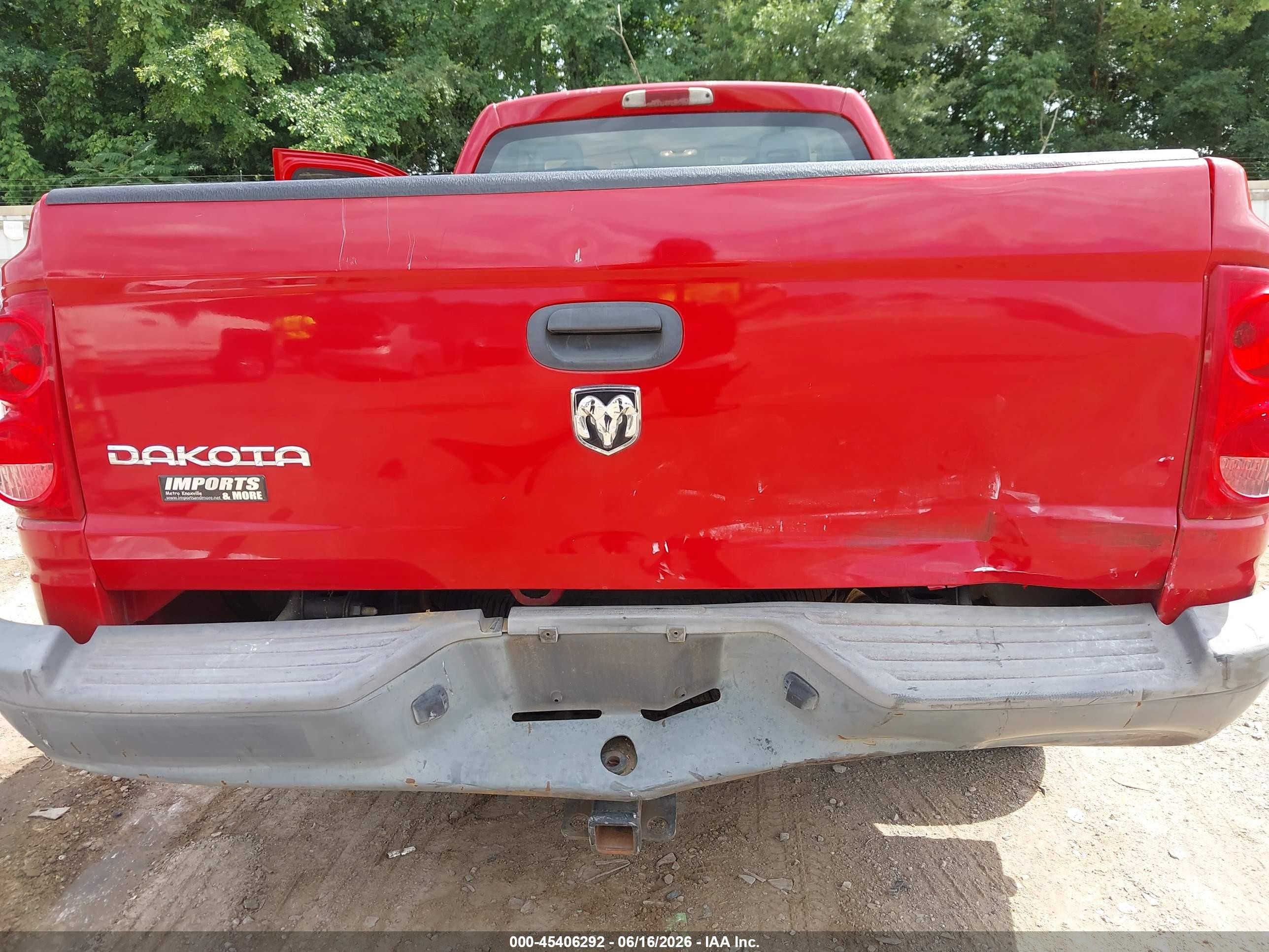 2005 Dodge Dakota St Red vin: 1D7HE22KX5S126804