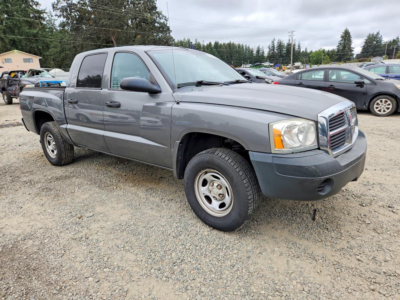 2006 Dodge Dakota Quad Gray vin: 1D7HE28K56S620688