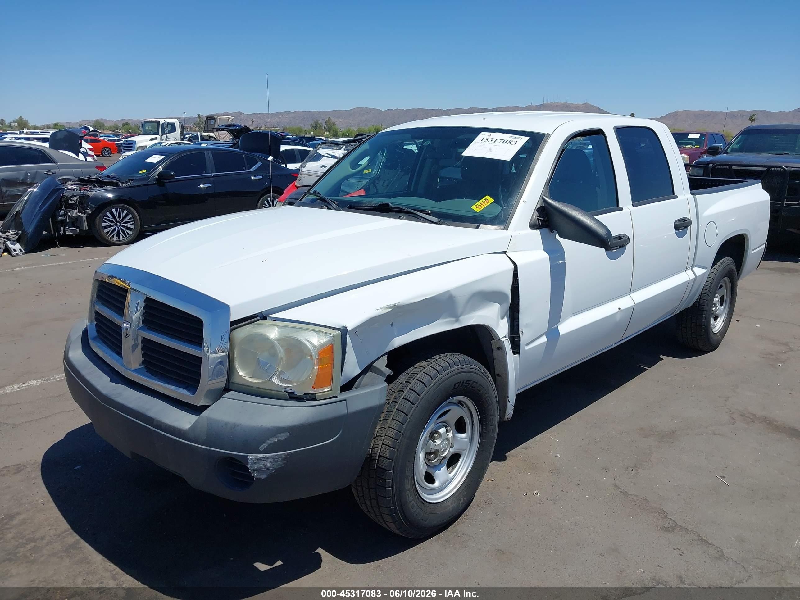 2007 Dodge Dakota St White vin: 1D7HE28K97S174532