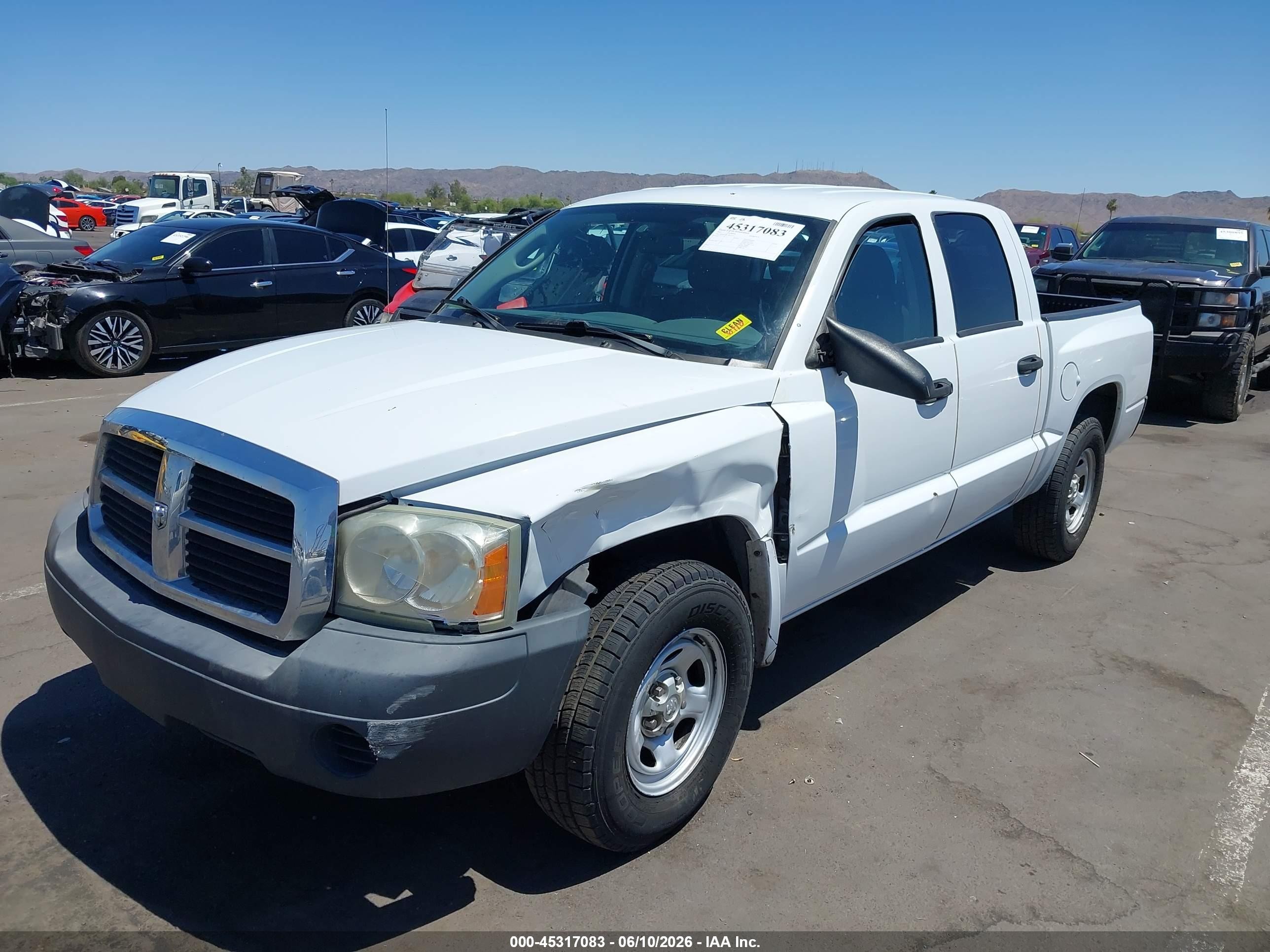 2007 Dodge Dakota St White vin: 1D7HE28K97S174532