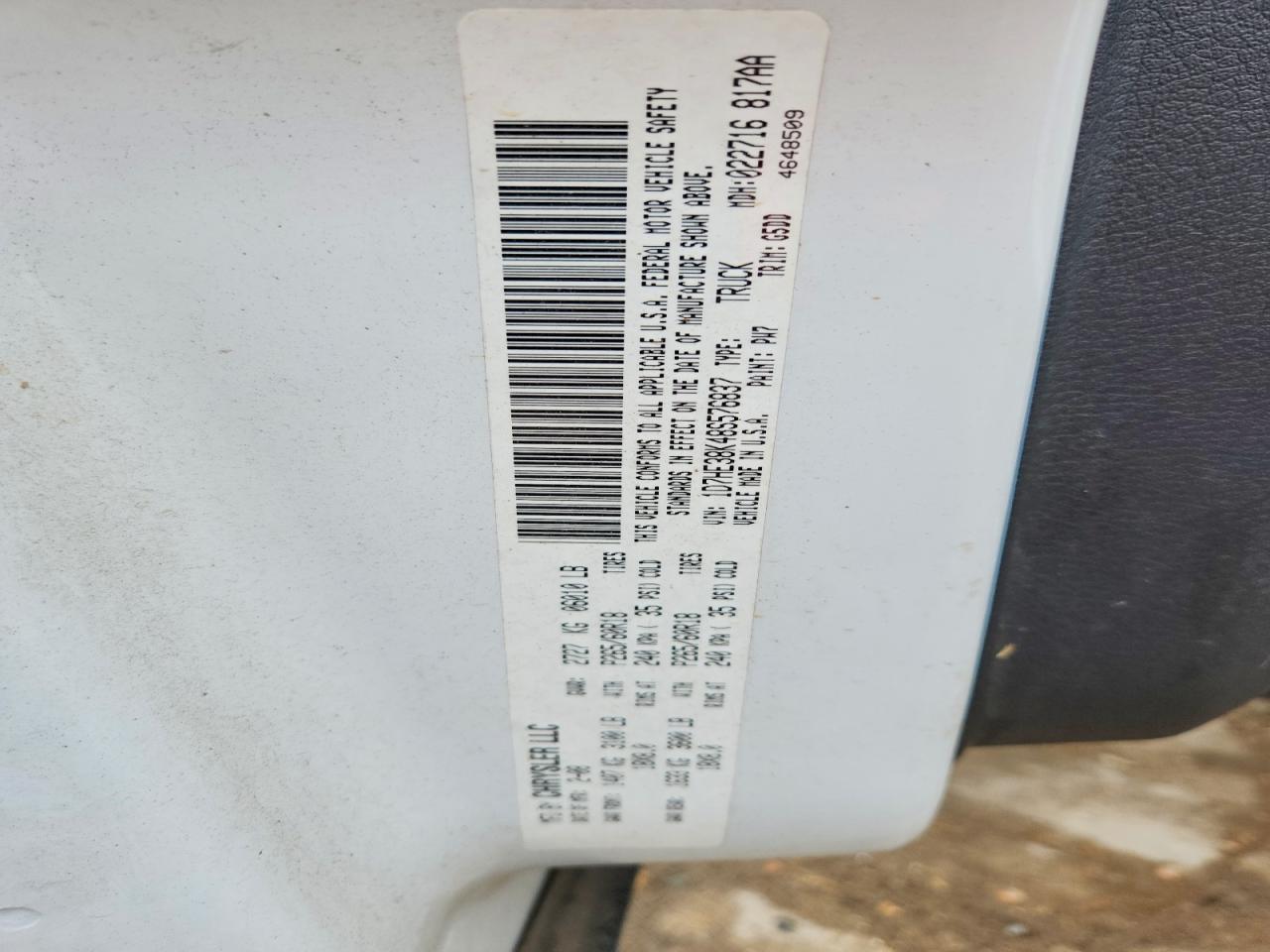 2008 Dodge Dakota Sxt White vin: 1D7HE38K48S576837