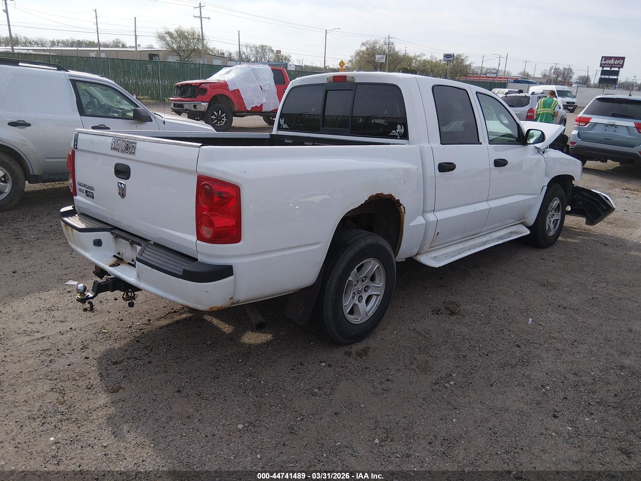 2007 Dodge Dakota Slt White vin: 1D7HE48K37S181150