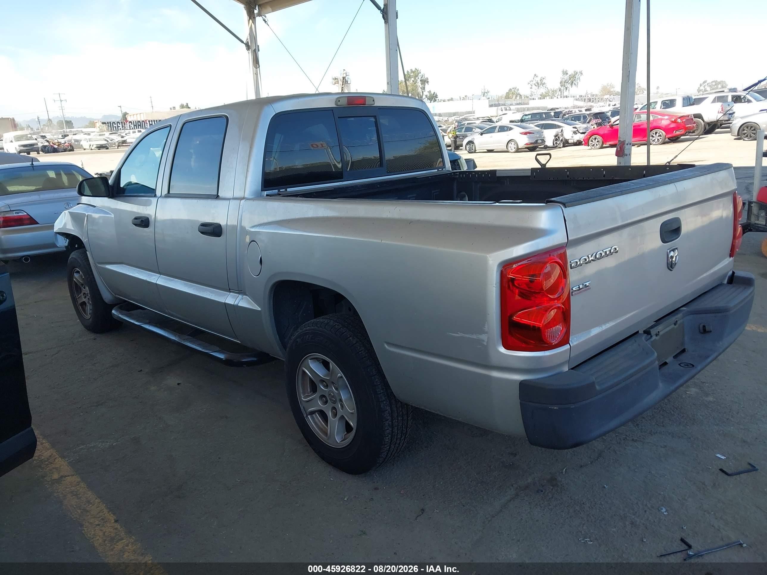 2006 Dodge Dakota Slt Silver vin: 1D7HE48K86S504381